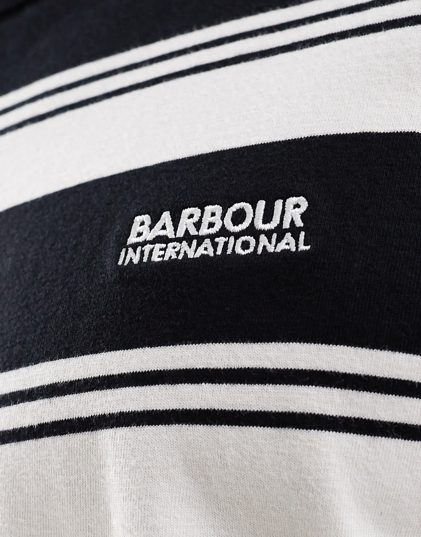 Barbour International Nelson bold stripe logo t-shirt in black - ASOS Sample Sale