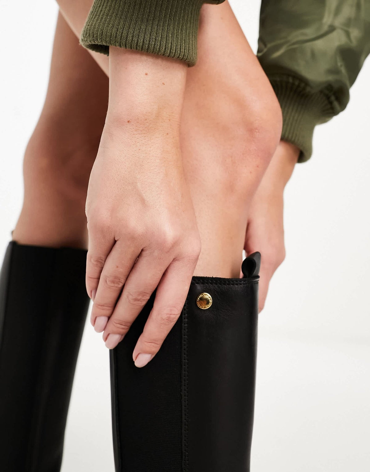Barbour International Parson rugged sole leather knee length chelsea boot in black - ASOS Sample Sale