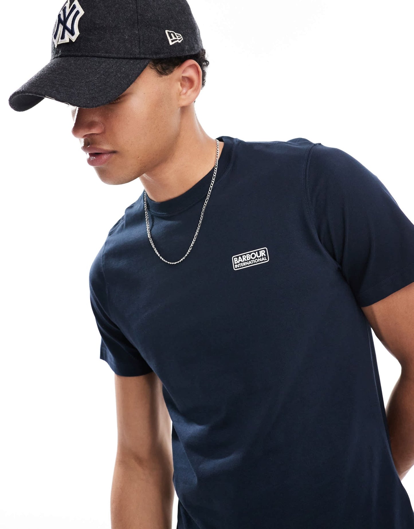Barbour International small logo t-shirt in navy - ASOS Sample Sale