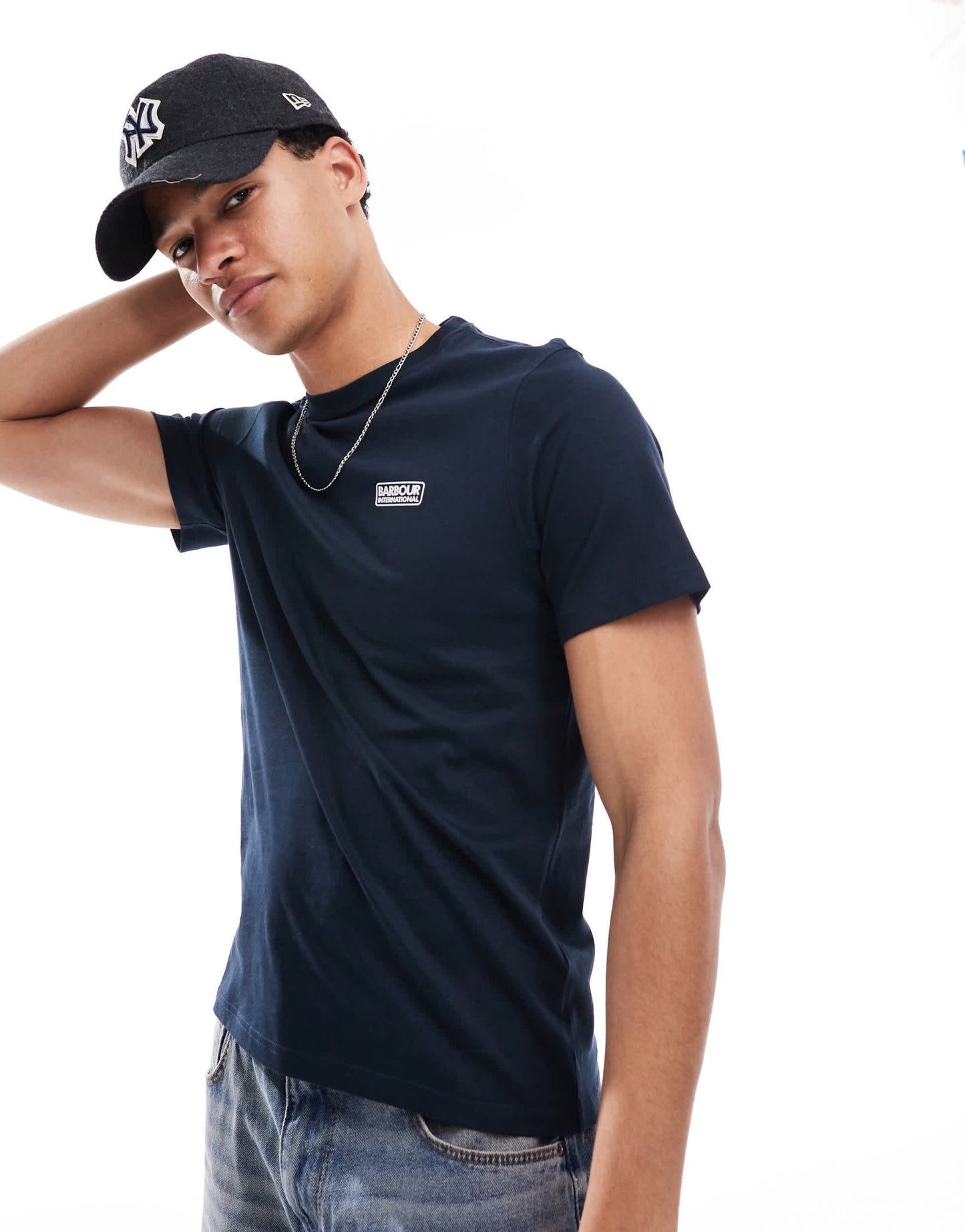 Barbour International small logo t-shirt in navy - ASOS Sample Sale
