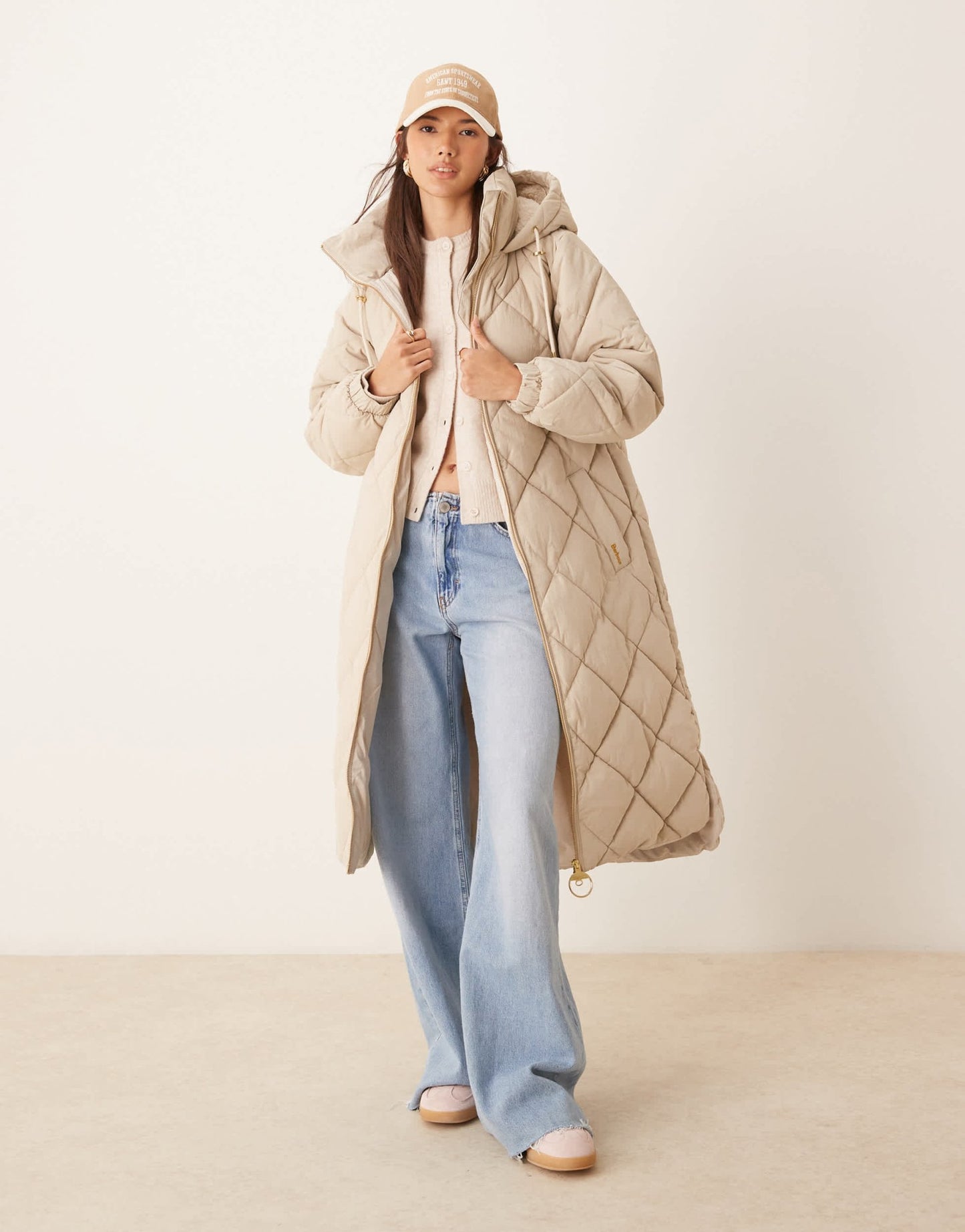 Barbour Kirkton Puffer in oatmeal/ancient - ASOS Sample Sale