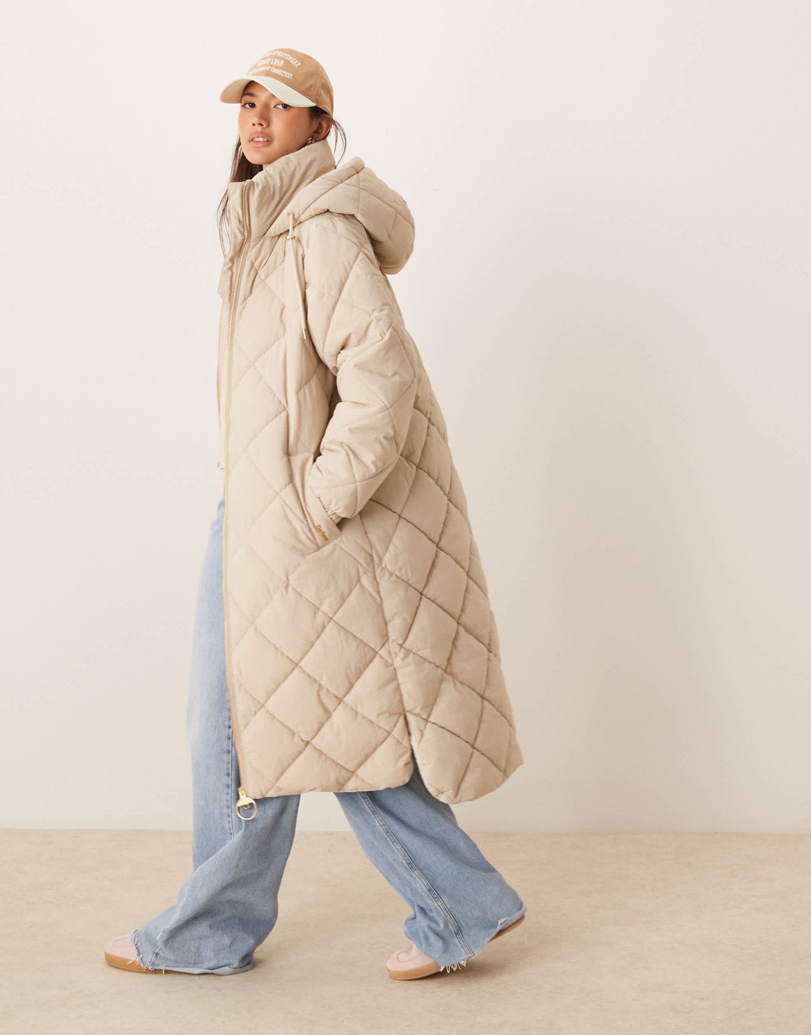 Barbour Kirkton Puffer in oatmeal/ancient - ASOS Sample Sale