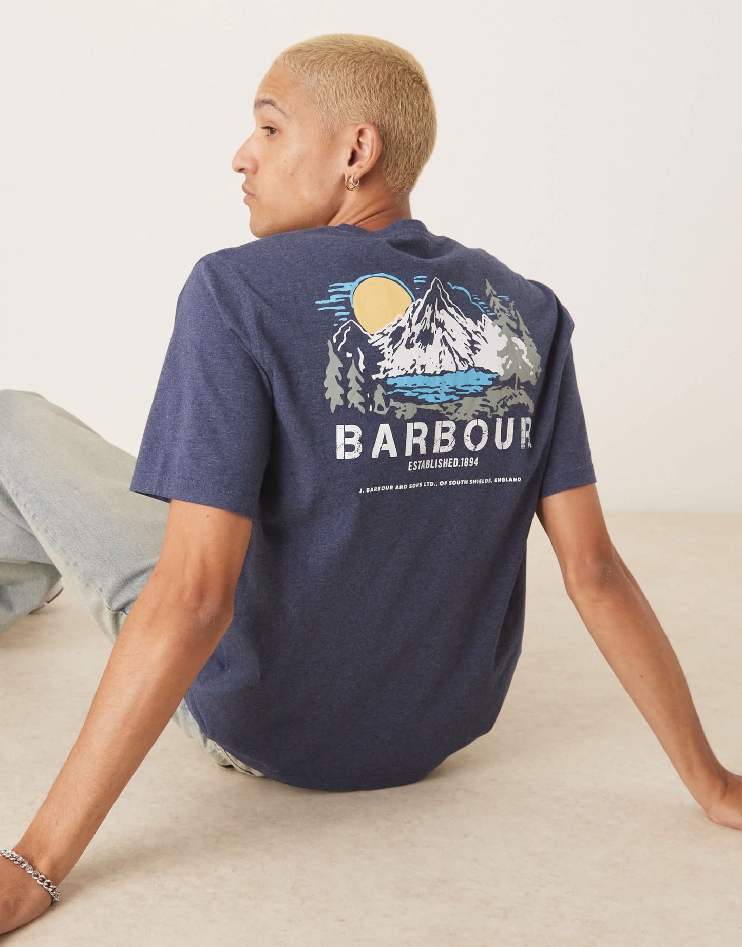 Barbour Perham relaxed fit t-shirt in indigo - ASOS Sample Sale