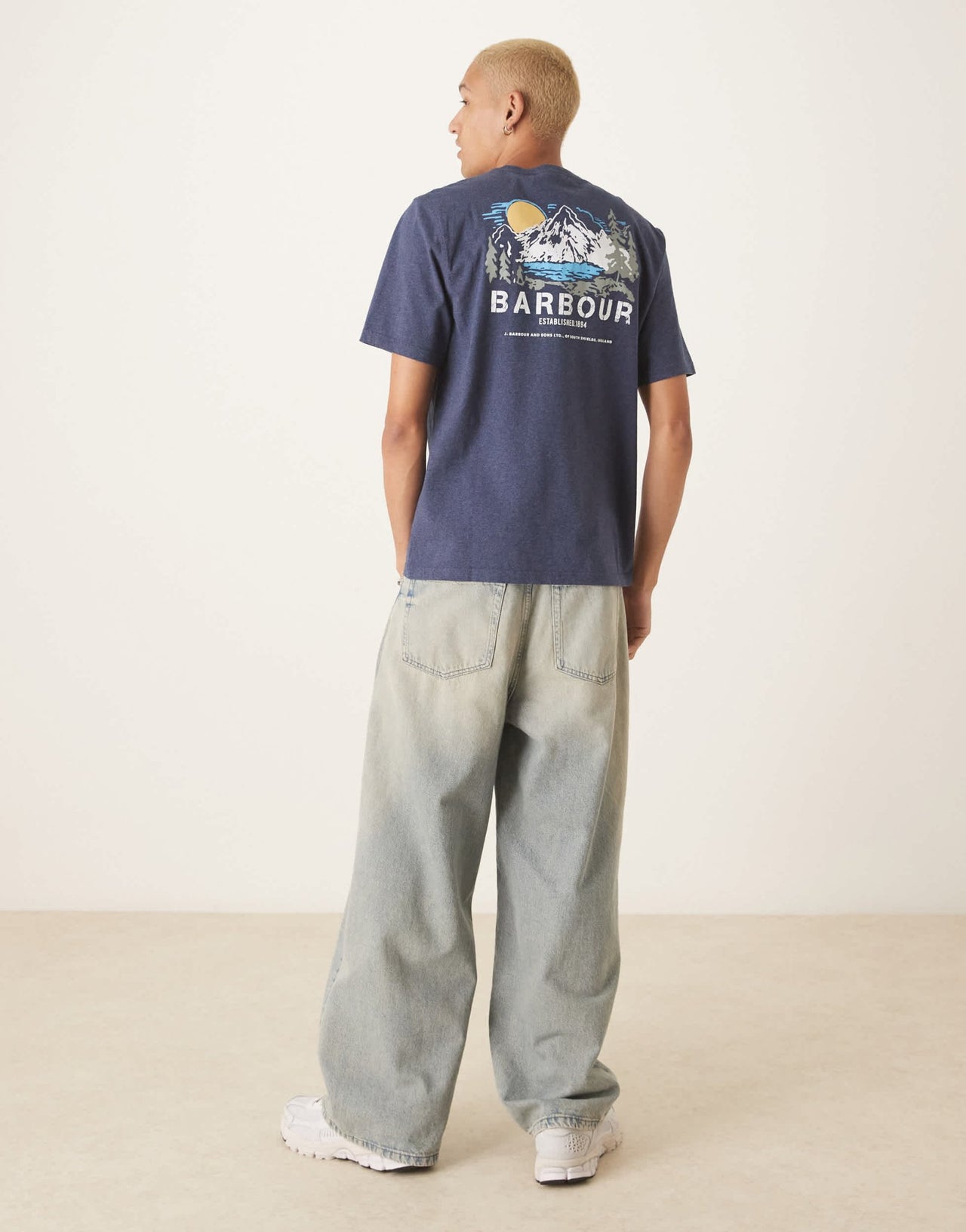 Barbour Perham relaxed fit t-shirt in indigo - ASOS Sample Sale