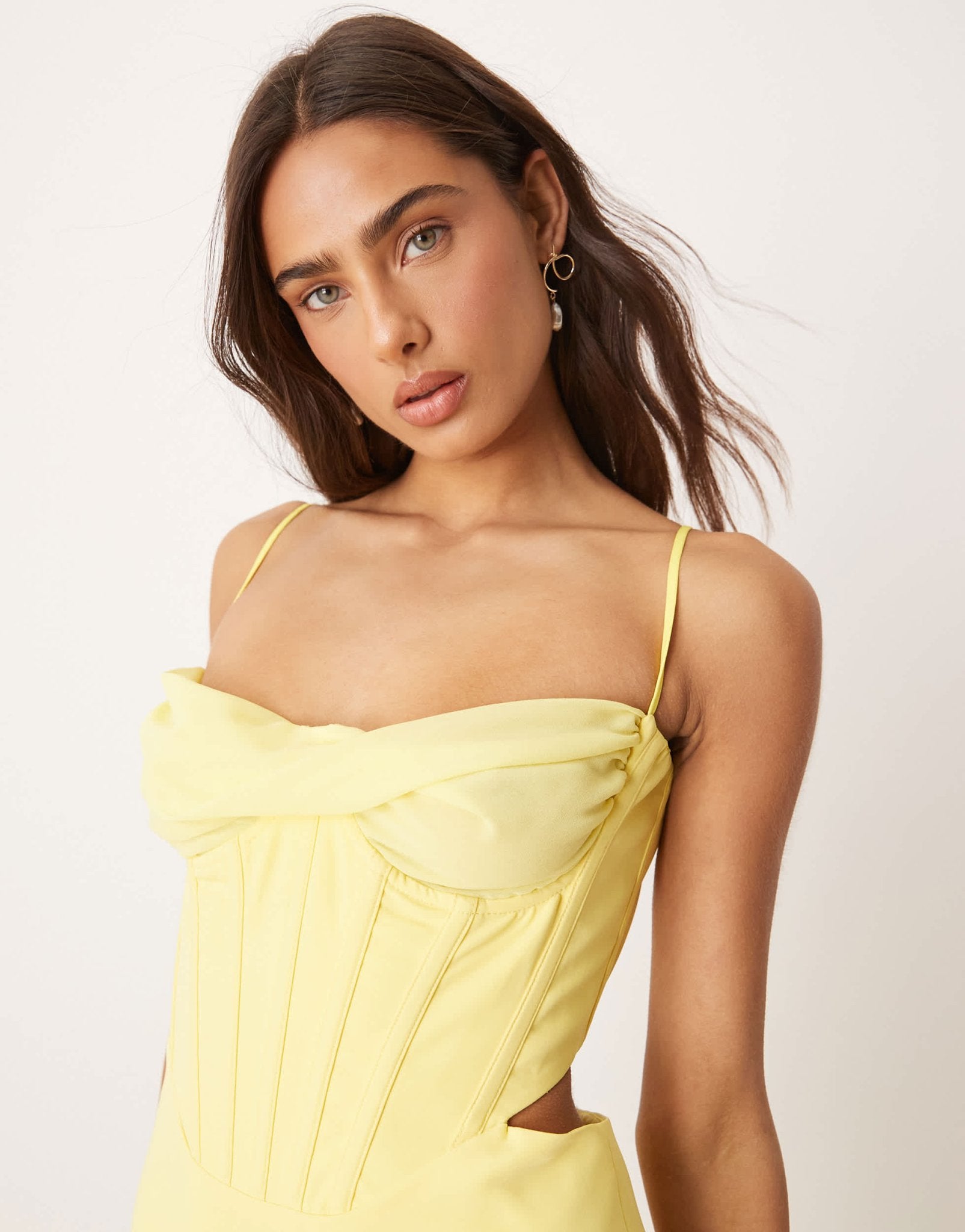 Bardot Martini midi dress in limoncello - ASOS Sample Sale