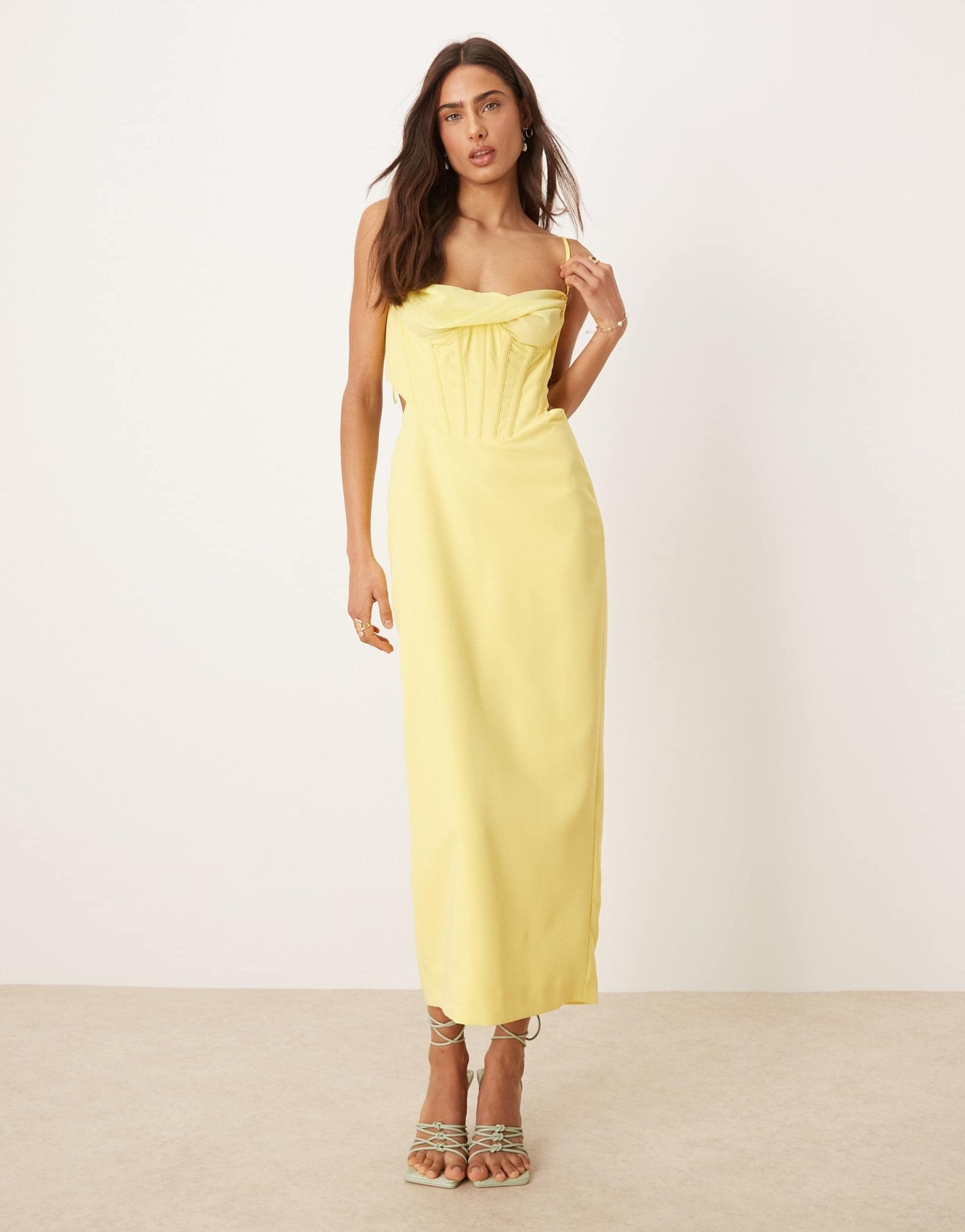 Bardot Martini midi dress in limoncello - ASOS Sample Sale