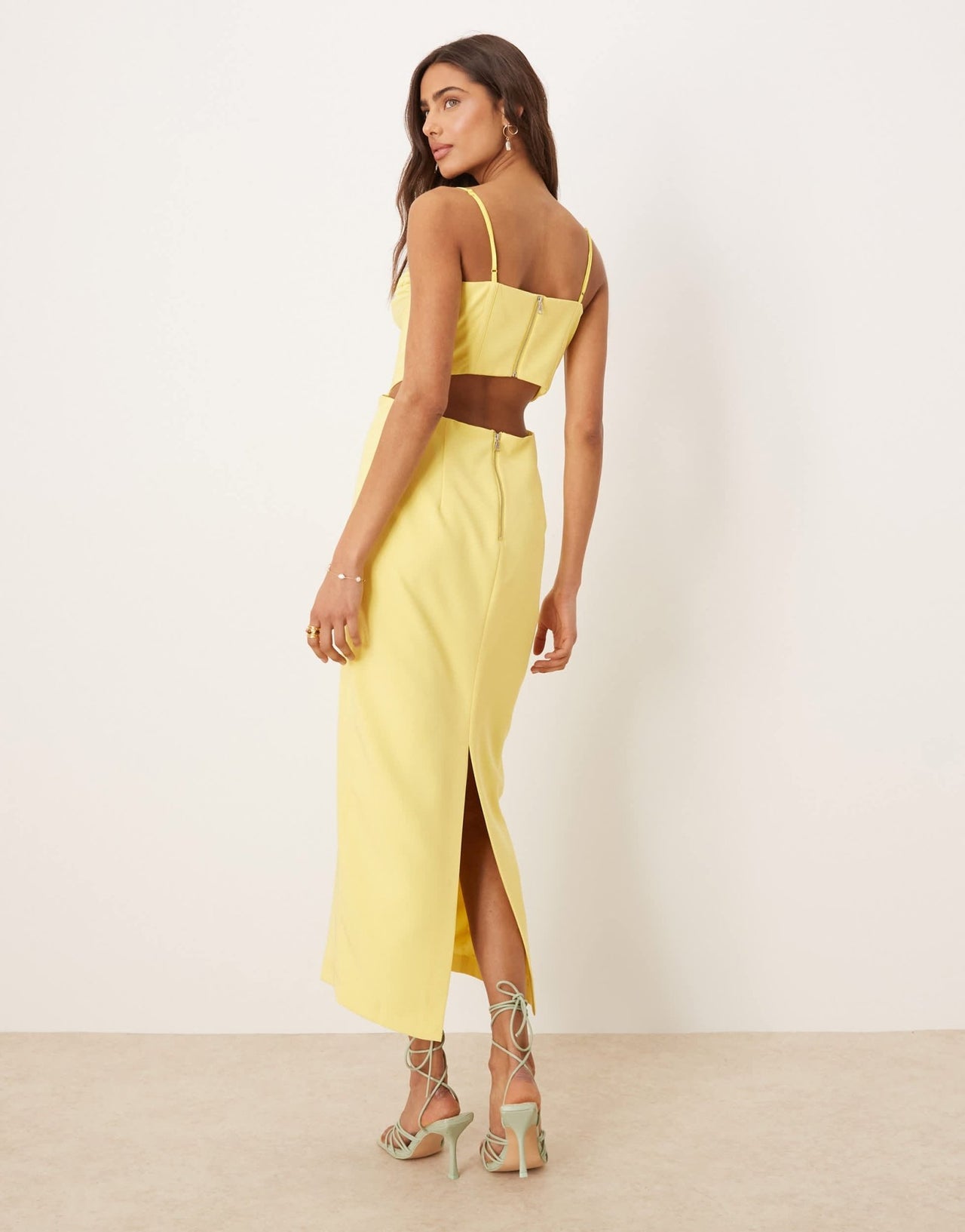 Bardot Martini midi dress in limoncello - ASOS Sample Sale