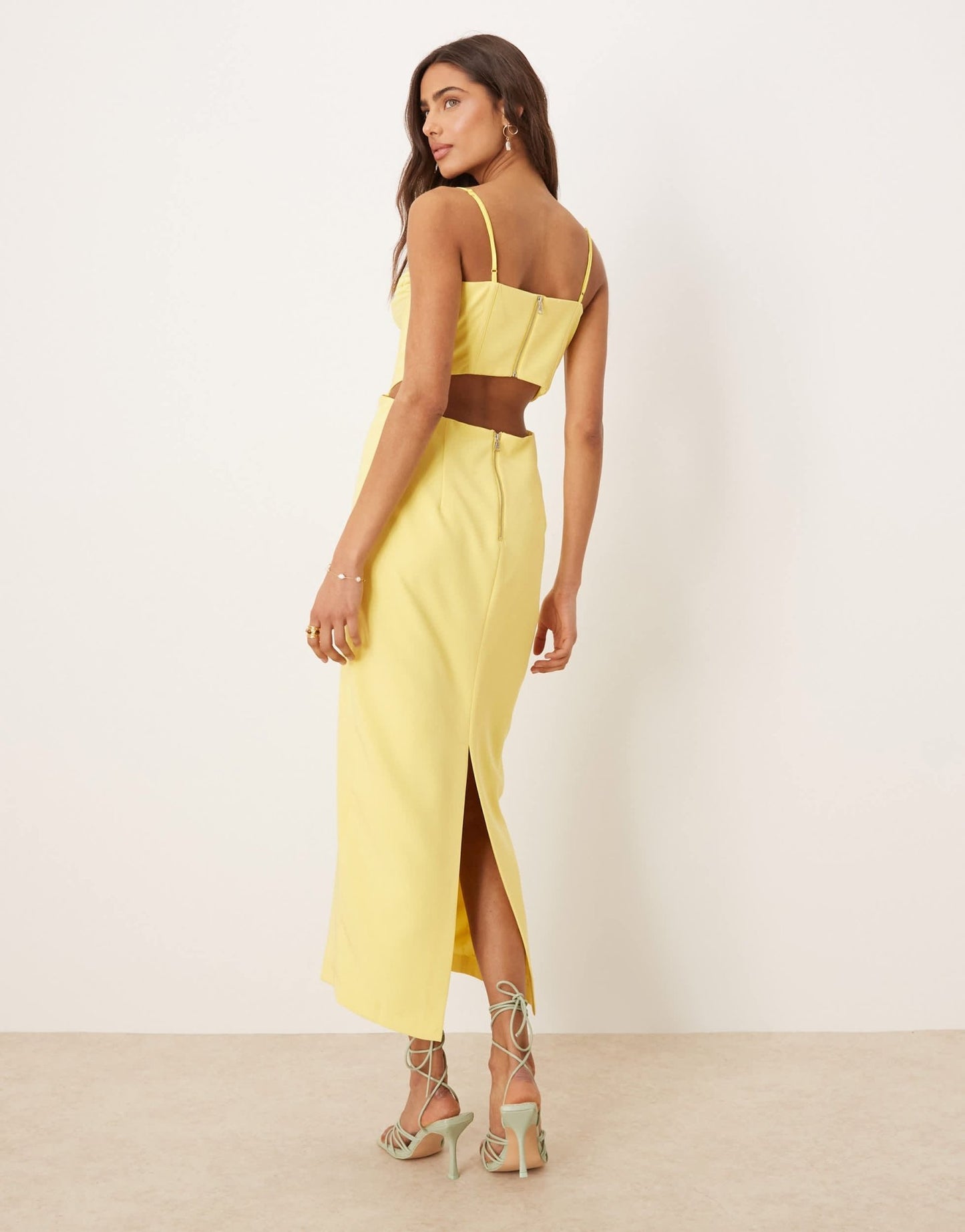 Bardot Martini midi dress in limoncello - ASOS Sample Sale