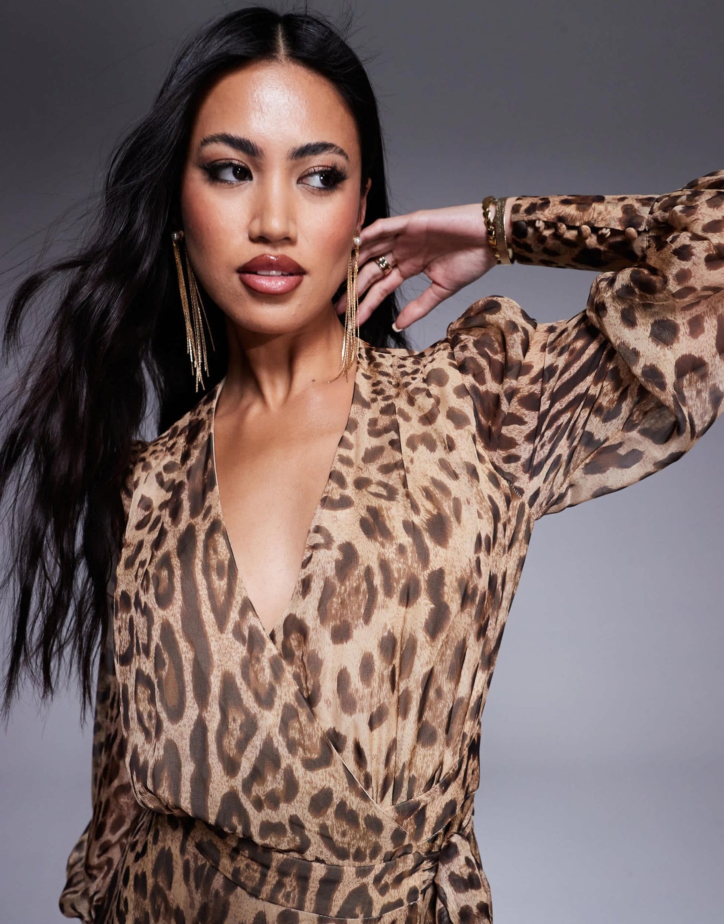 Bardot wrap maxi dress in leo print - ASOS Sample Sale