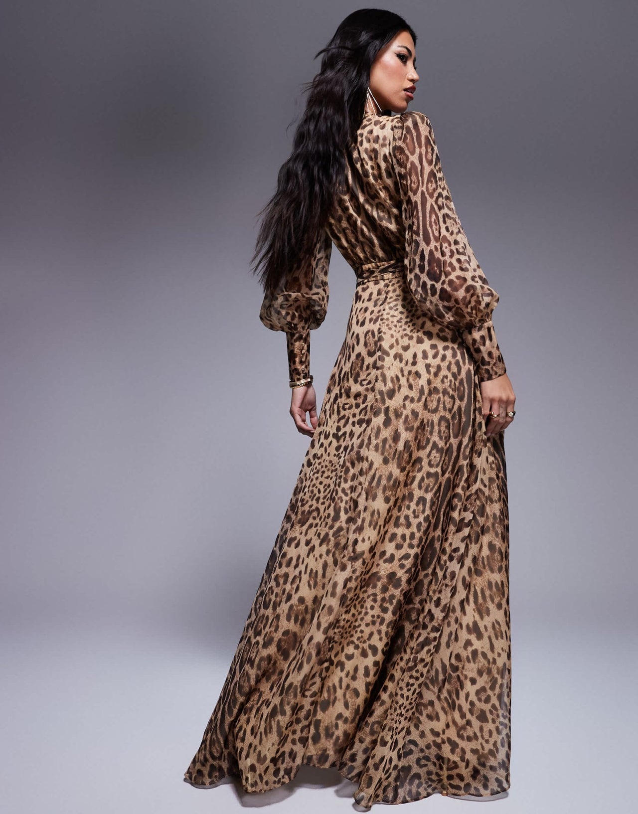 Bardot wrap maxi dress in leo print - ASOS Sample Sale