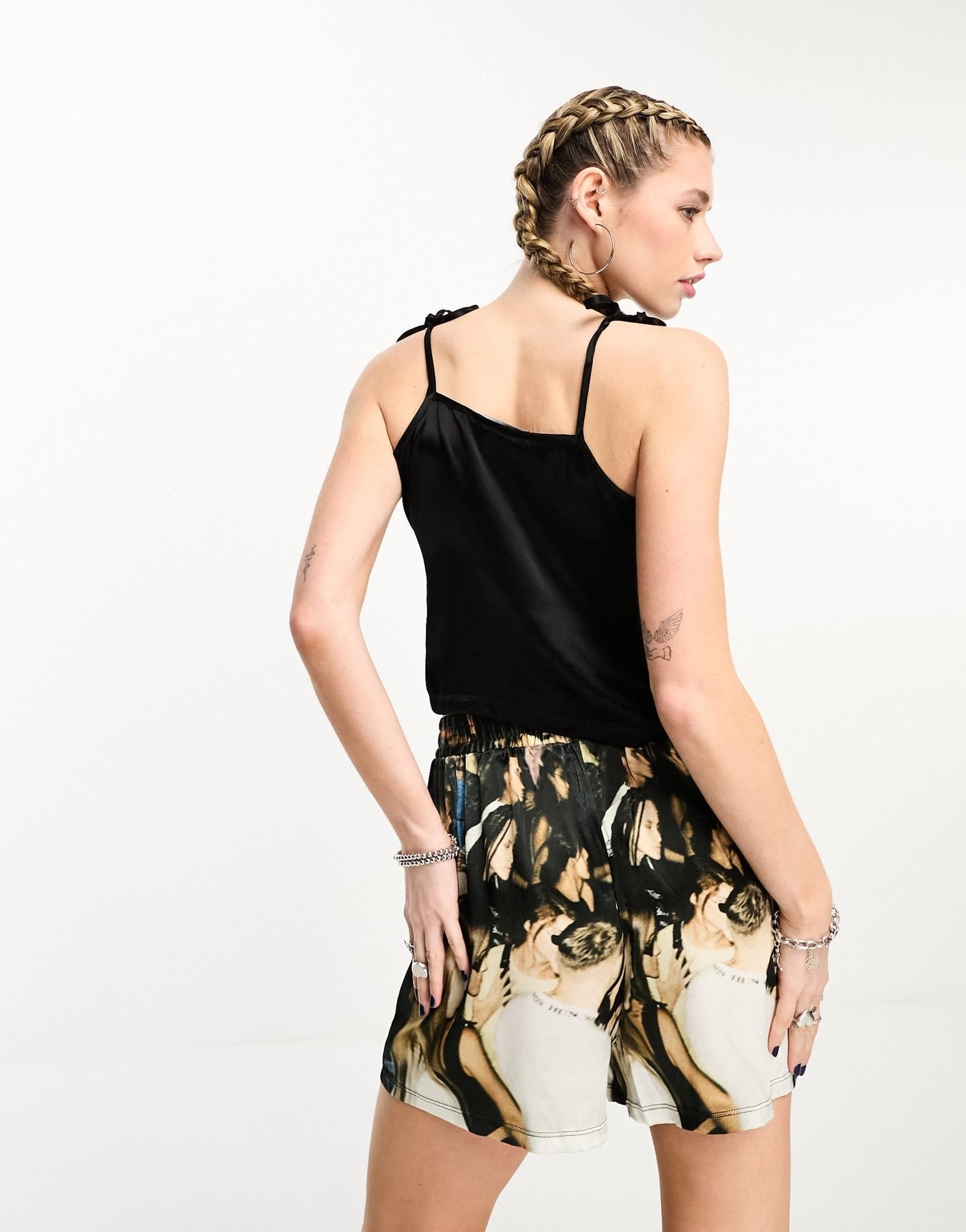 Basic Pleasure Mode party people relaxed boyfriend shorts co - ord in multi - ASOS Sample Sale