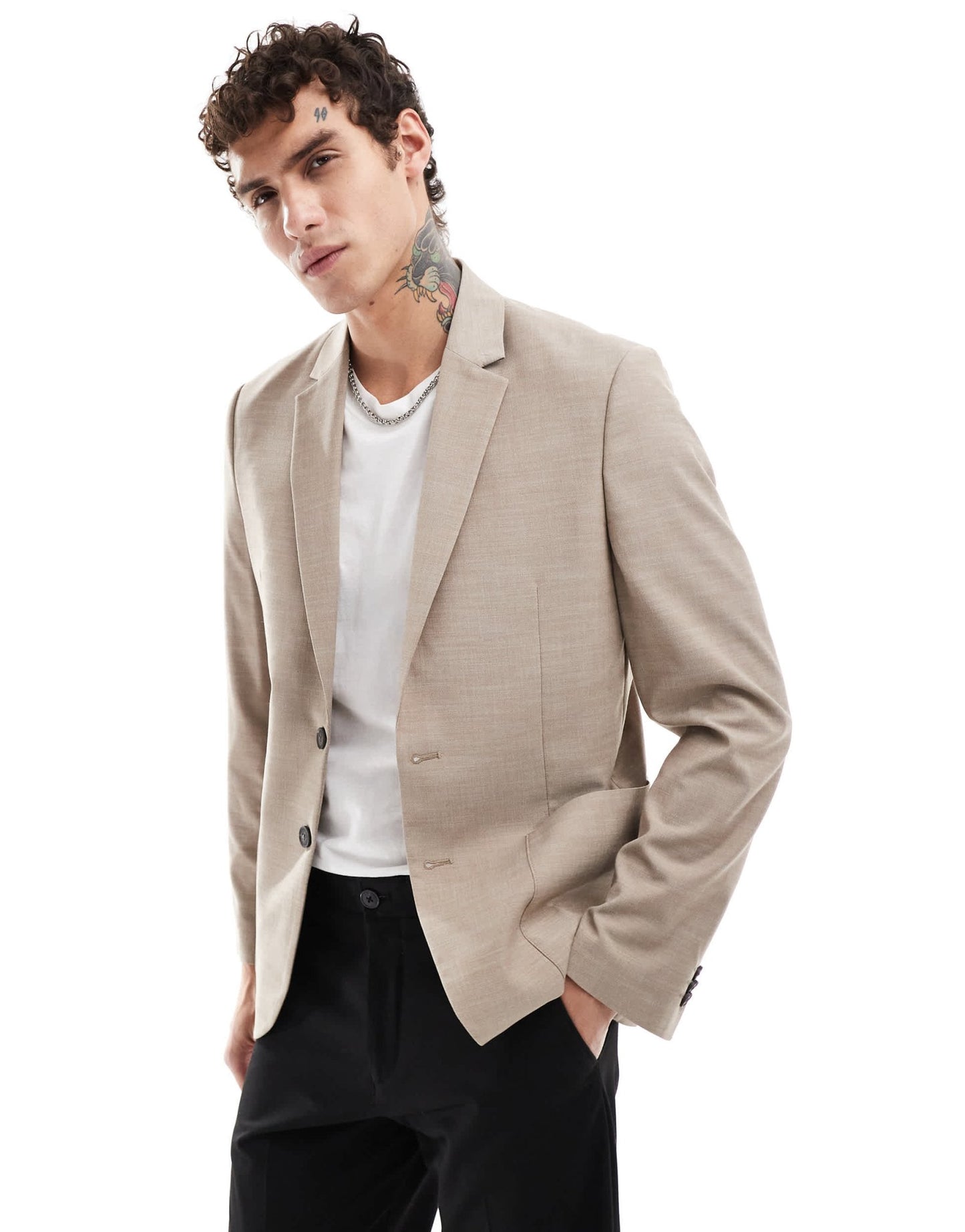 Ben Sherman patch pocket suit jacket in beige - ASOS Sample Sale