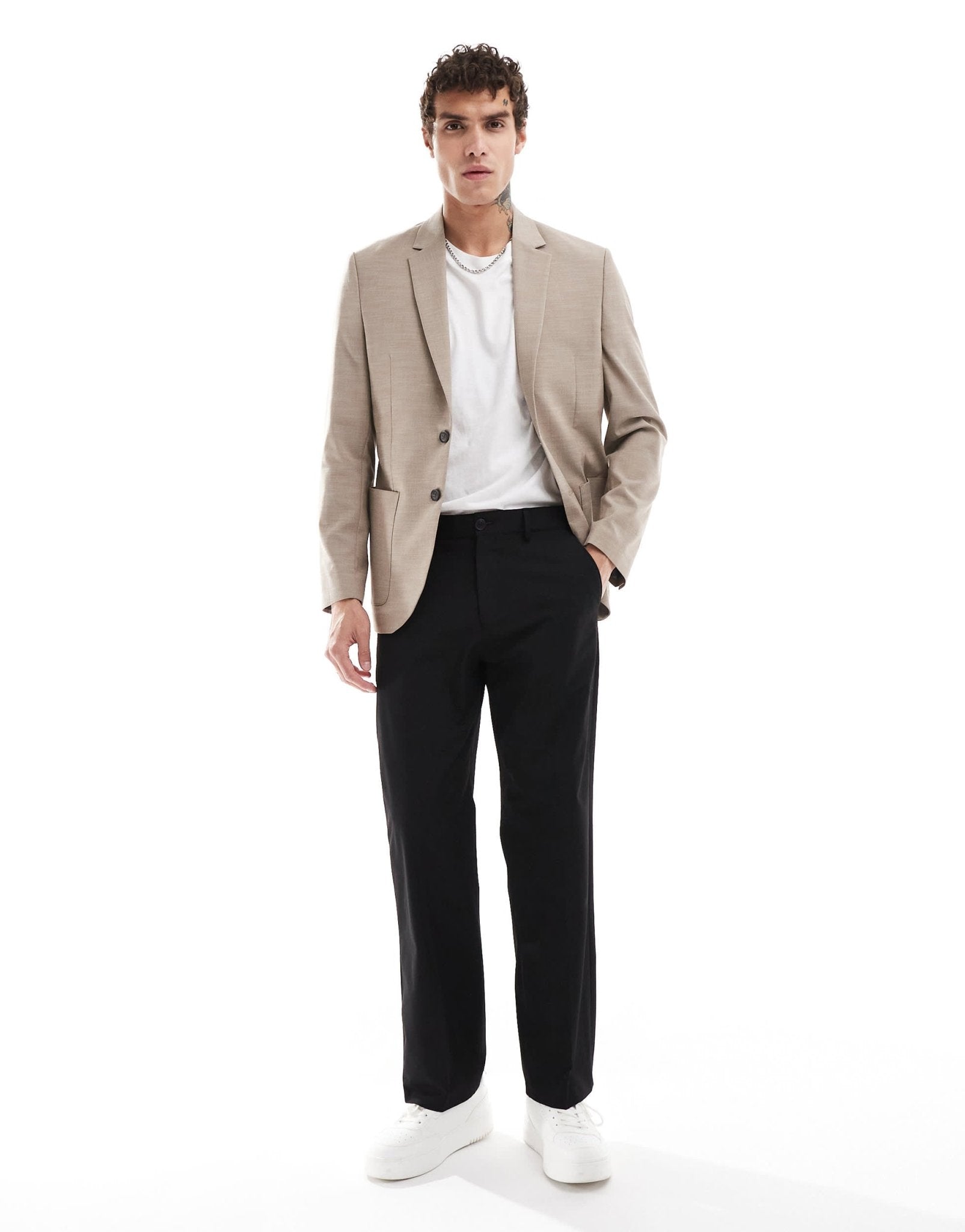 Ben Sherman patch pocket suit jacket in beige - ASOS Sample Sale