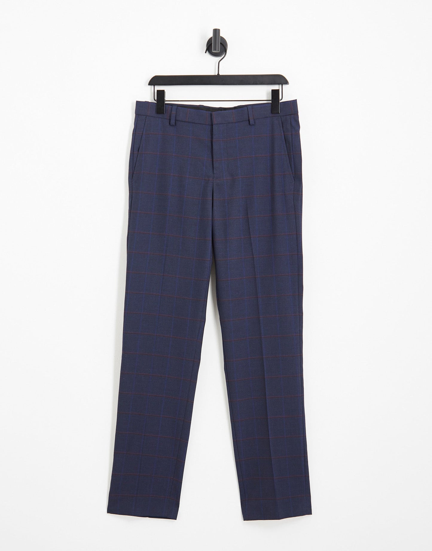 Ben Sherman suit trousers in navy and burgundy check - ASOS Sample Sale
