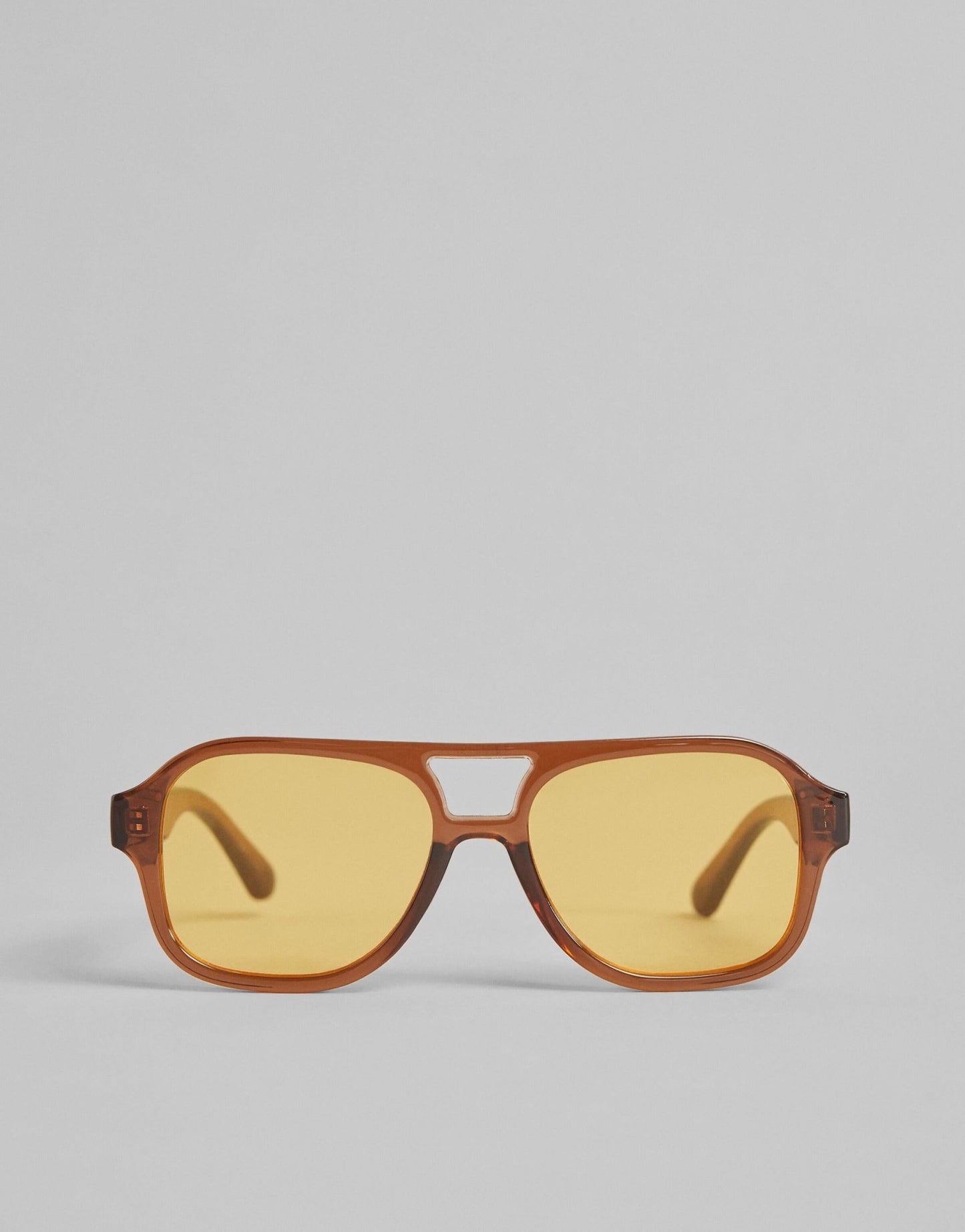Bershka aviator retro sunglasses with yellow lens in brown - ASOS Sample Sale