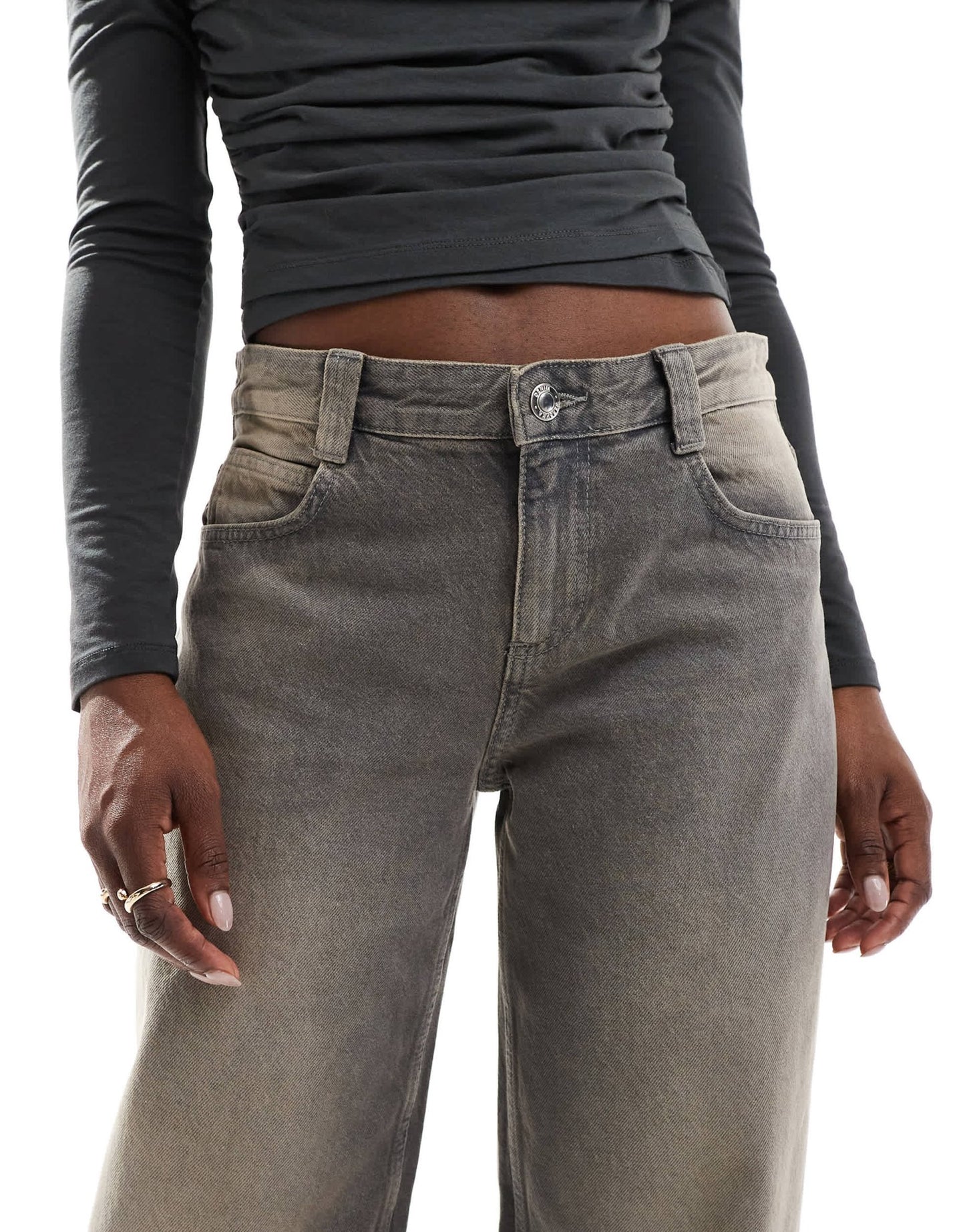 Bershka baggy balloon leg jeans in grey wash - ASOS Sample Sale