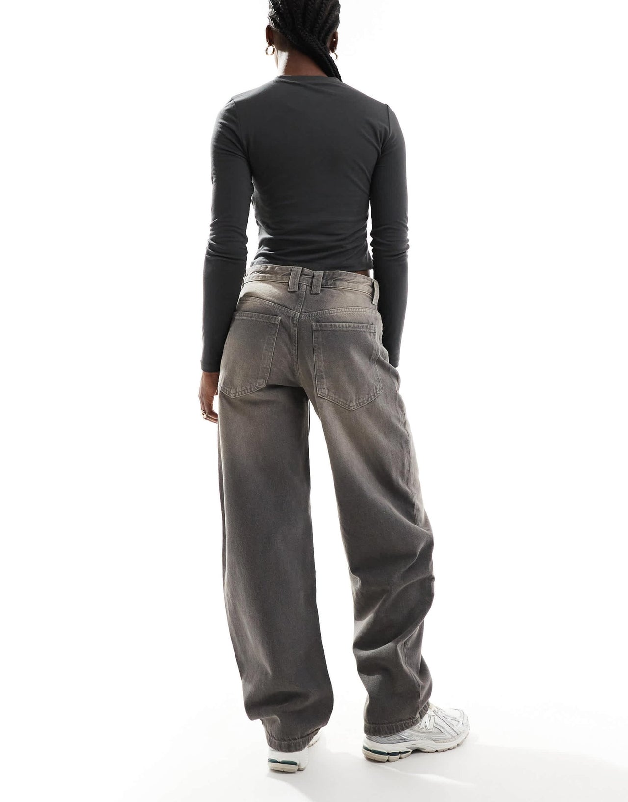 Bershka baggy balloon leg jeans in grey wash - ASOS Sample Sale