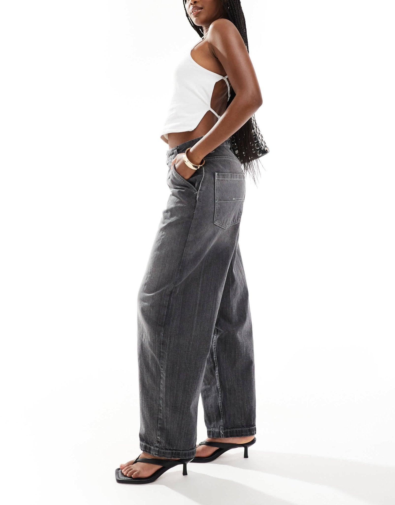 Bershka baggy skater jeans in dirty grey - ASOS Sample Sale