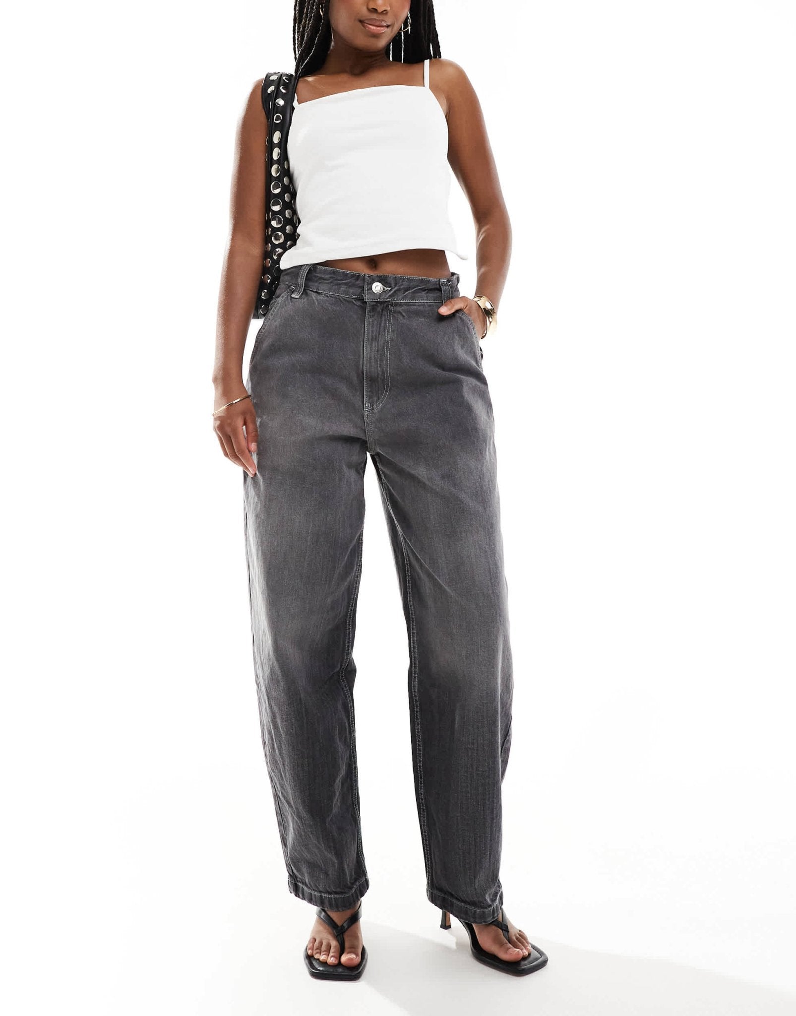 Bershka baggy skater jeans in dirty grey - ASOS Sample Sale