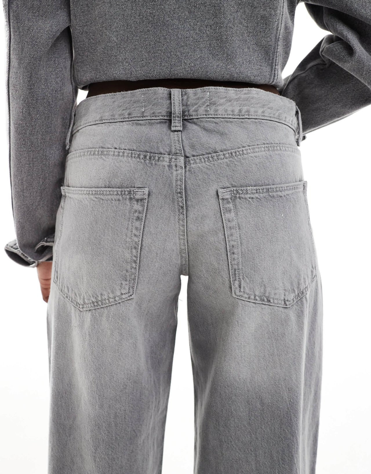 Bershka baggy wide leg jeans in washed grey - ASOS Sample Sale