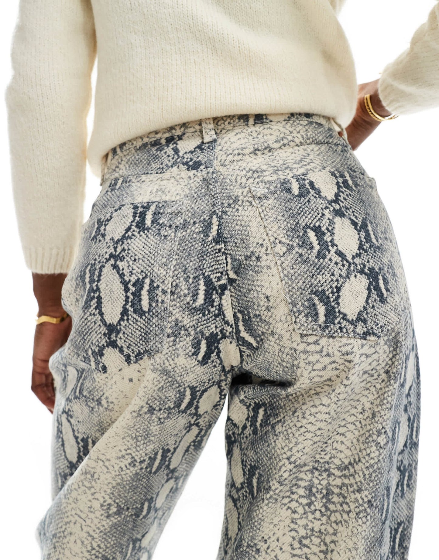 Bershka balloon jeans in snakeskin print - ASOS Sample Sale