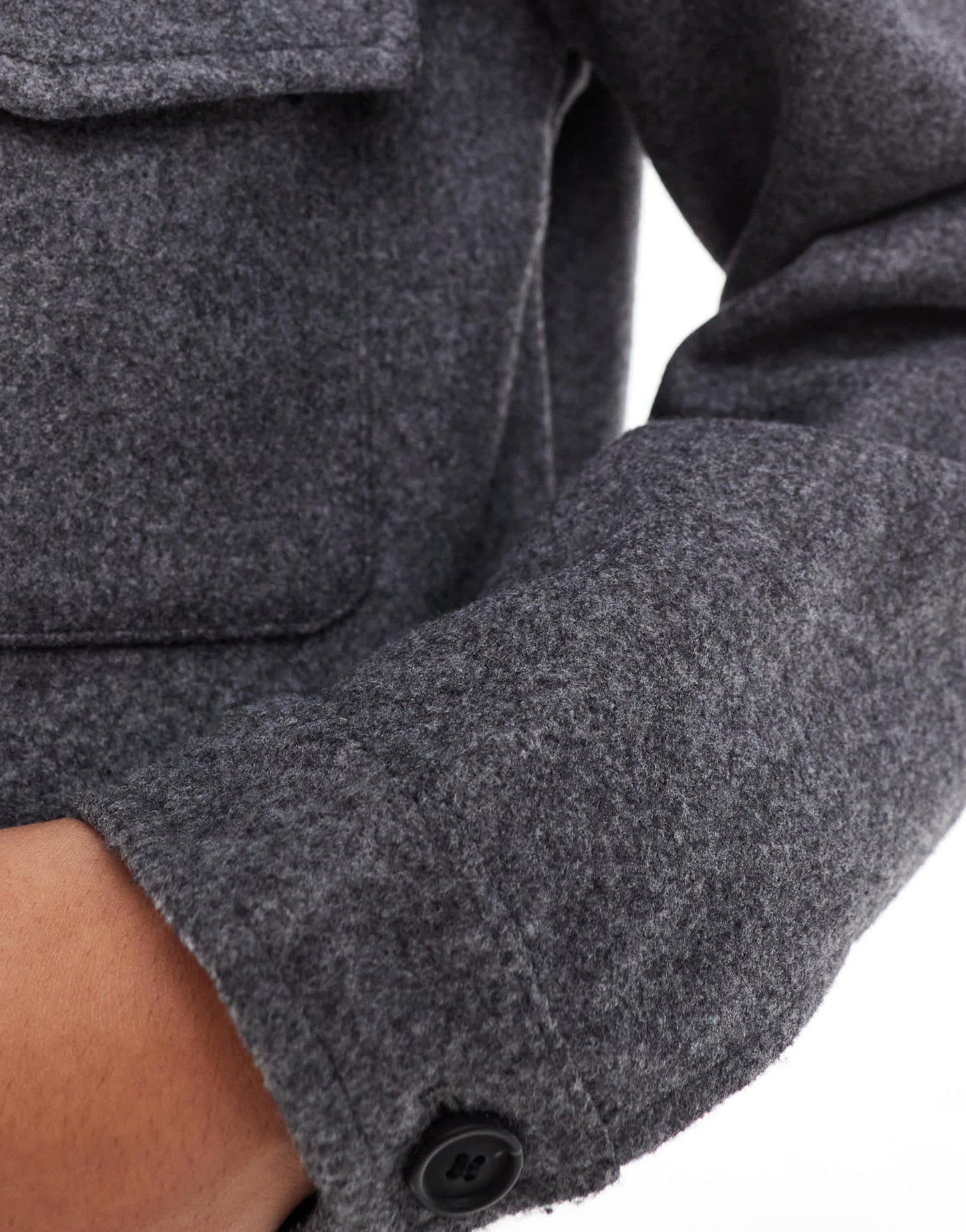 Bershka boxy wool jacket in dark grey - ASOS Sample Sale