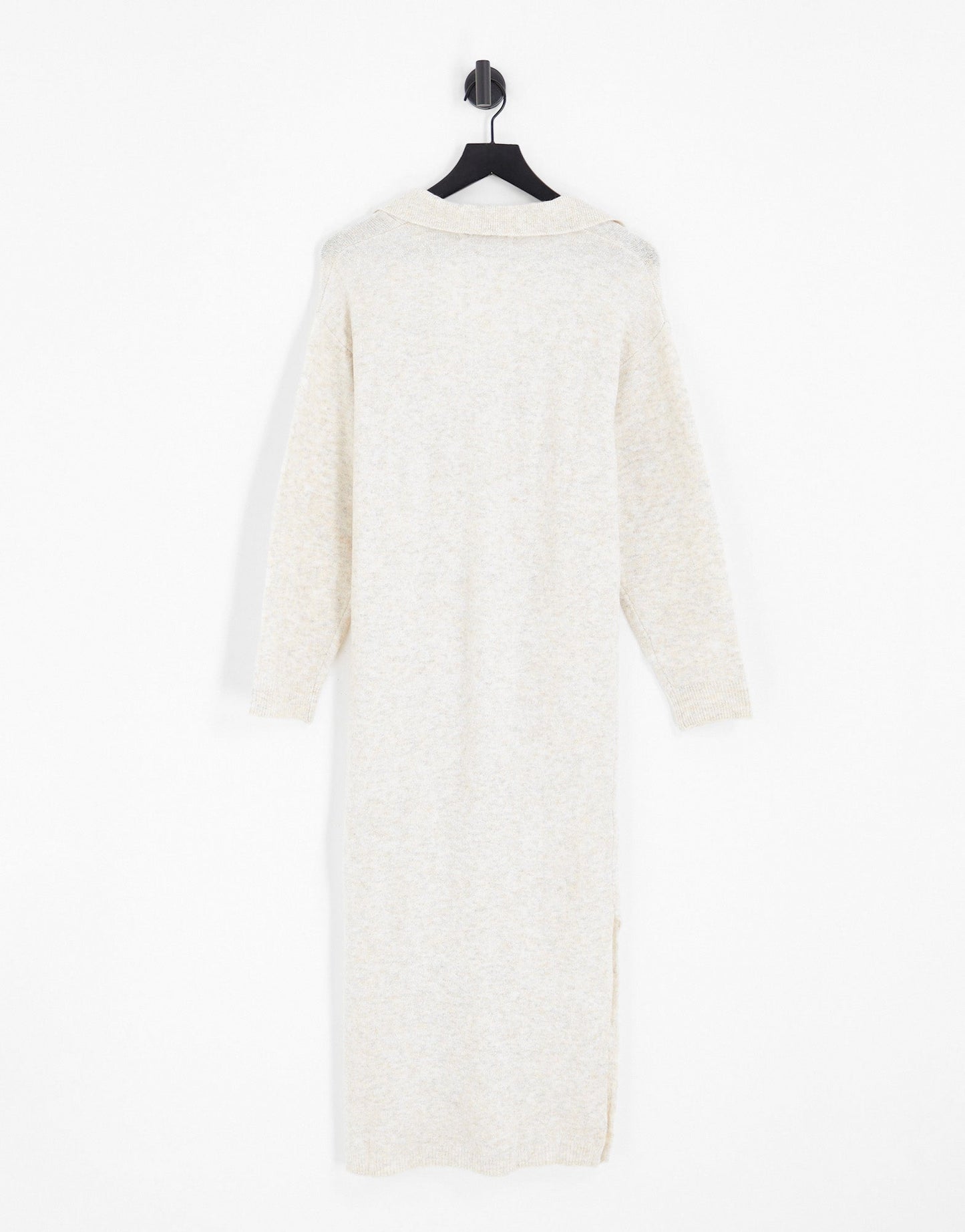 Bershka collared knitted midi dress in sand - ASOS Sample Sale
