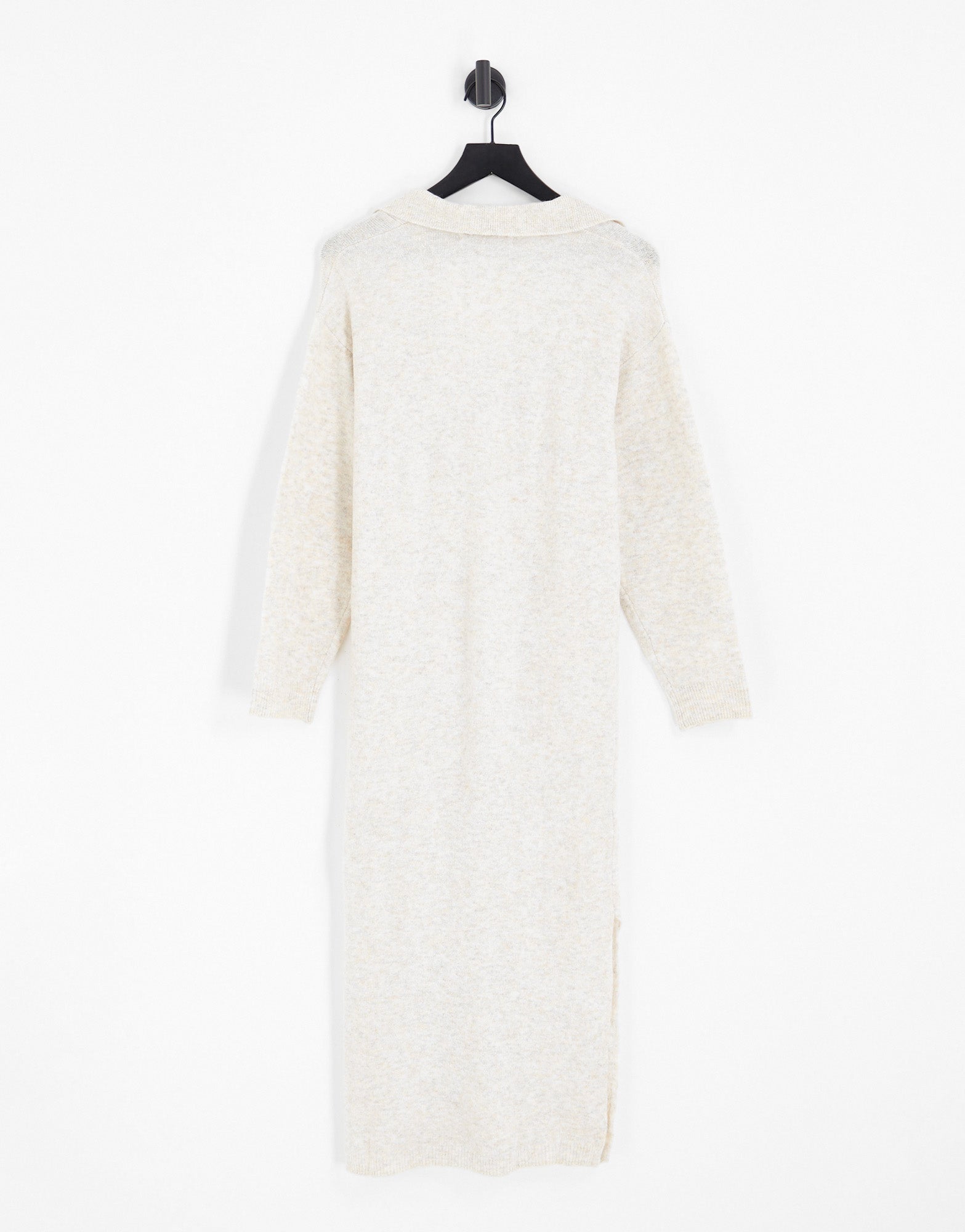 Bershka collared knitted midi dress in sand - ASOS Sample Sale