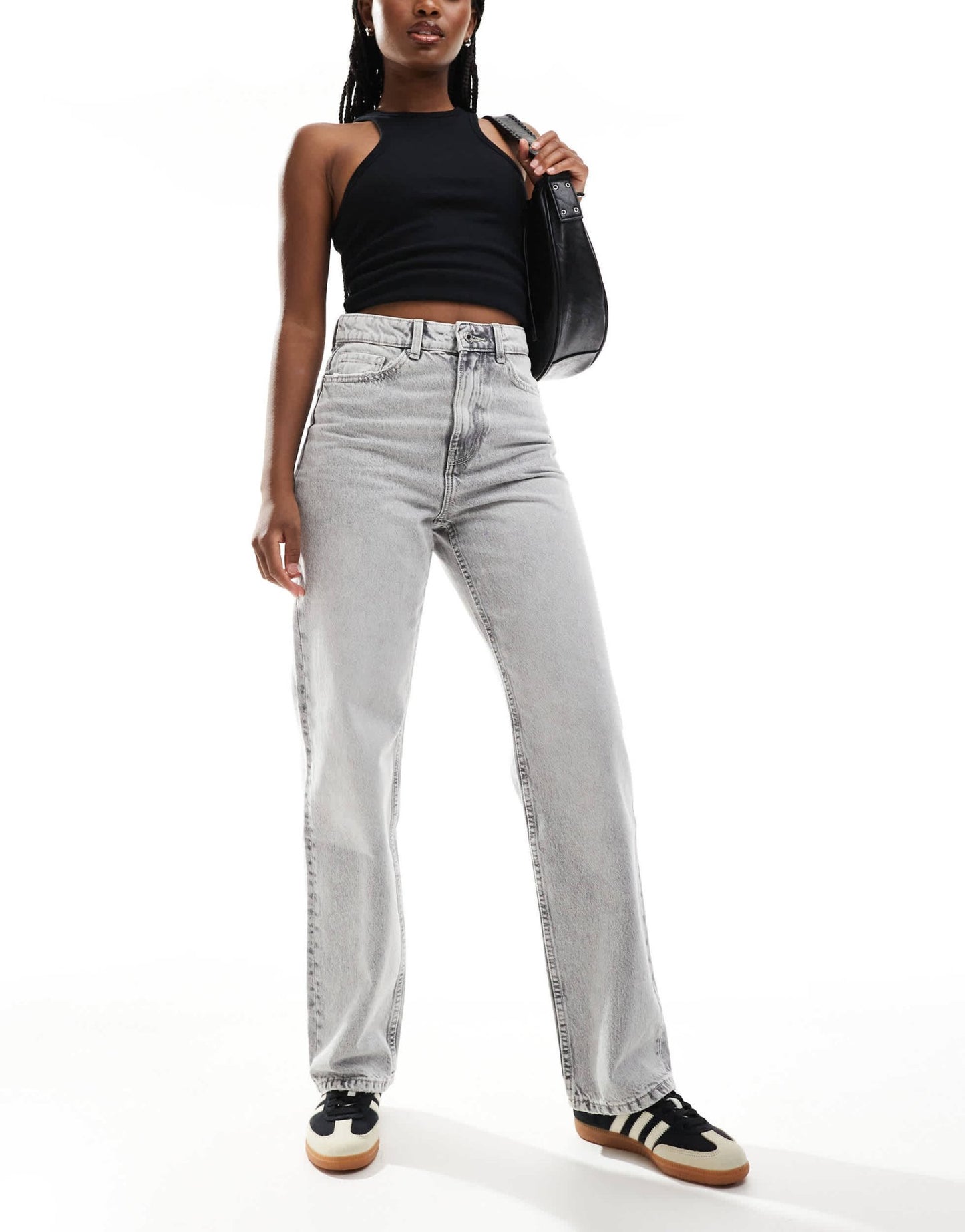 Bershka comfort fit mom jean in grey - ASOS Sample Sale
