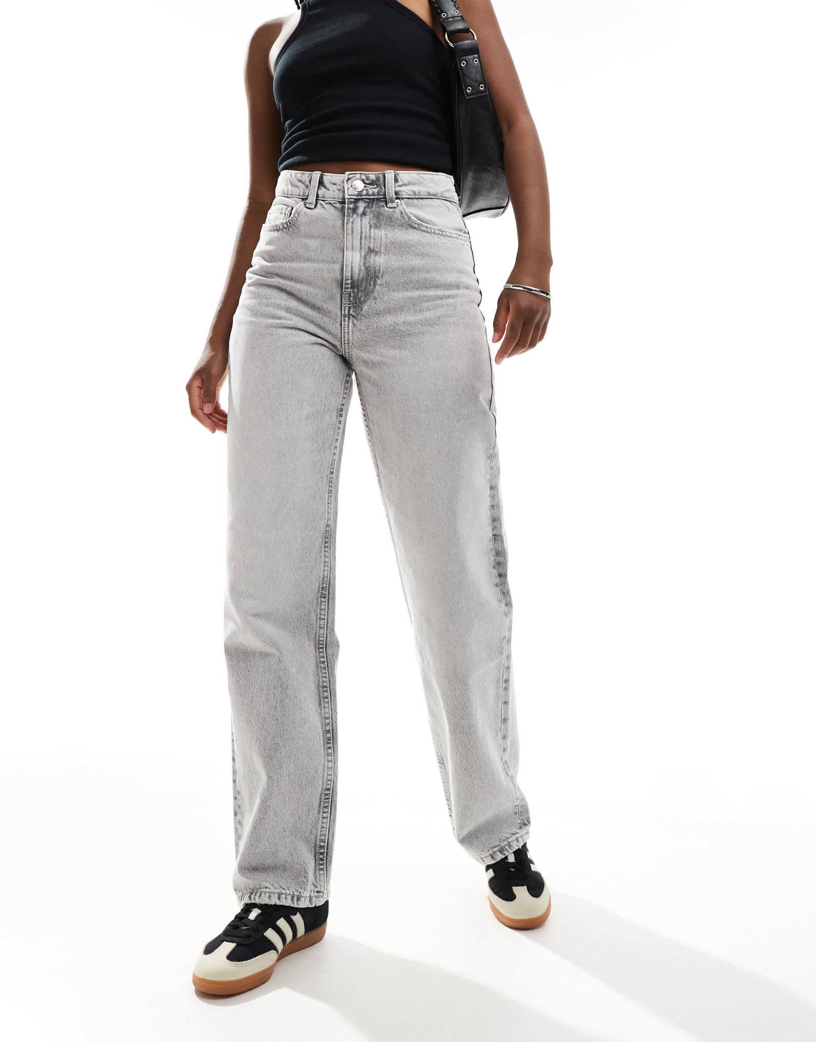 Bershka comfort fit mom jean in grey - ASOS Sample Sale