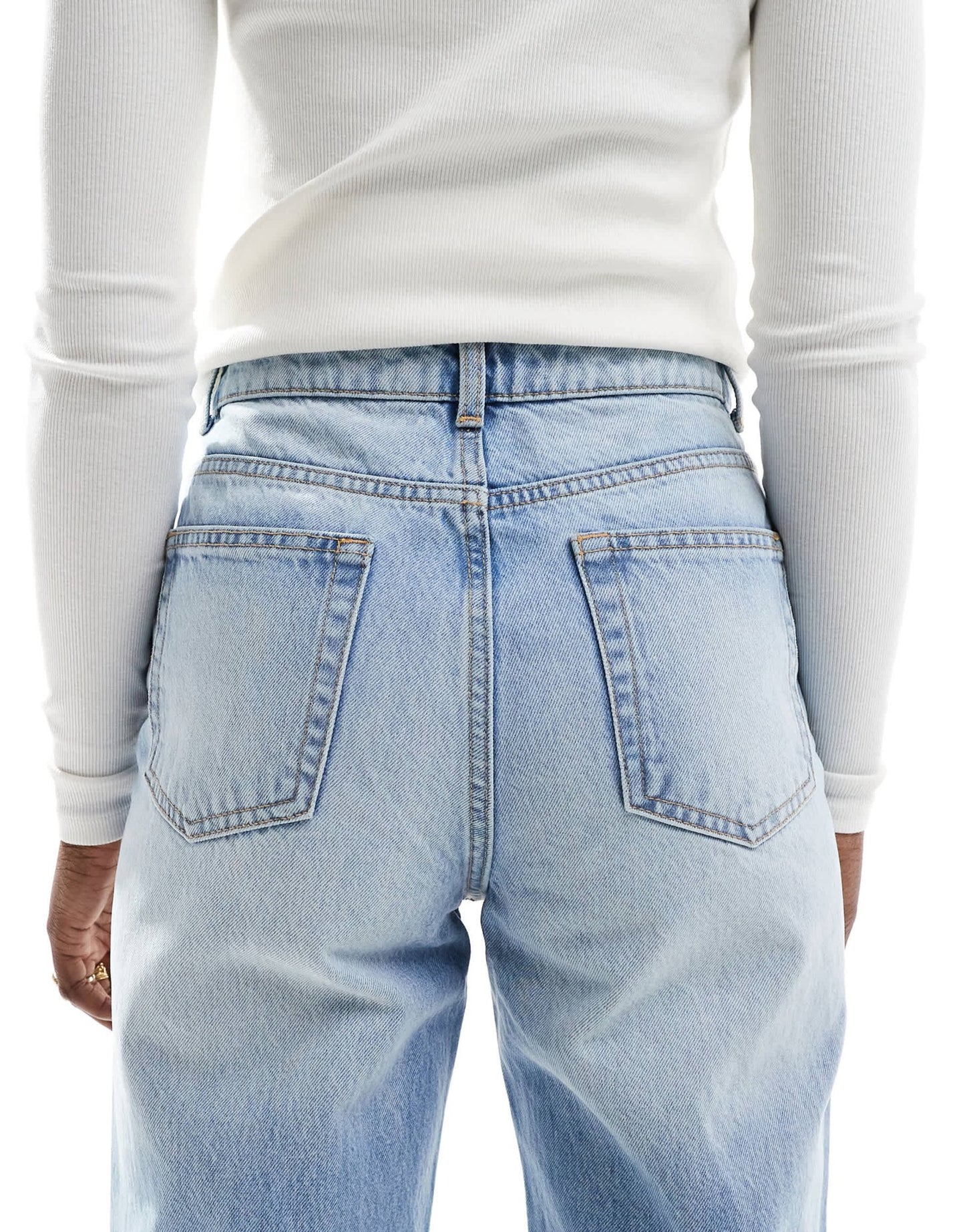 Bershka comfort fit mom jean in light blue wash - ASOS Sample Sale