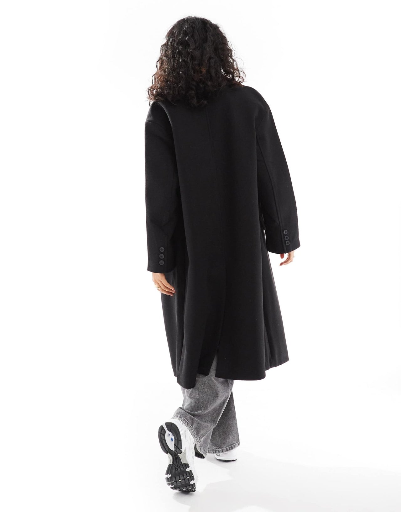 Bershka drop shoulder tailored coat in black - ASOS Sample Sale