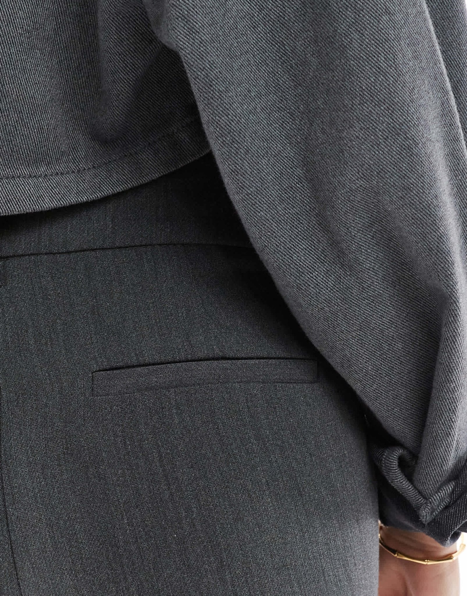 Bershka flared tailored trousers in dark grey - ASOS Sample Sale