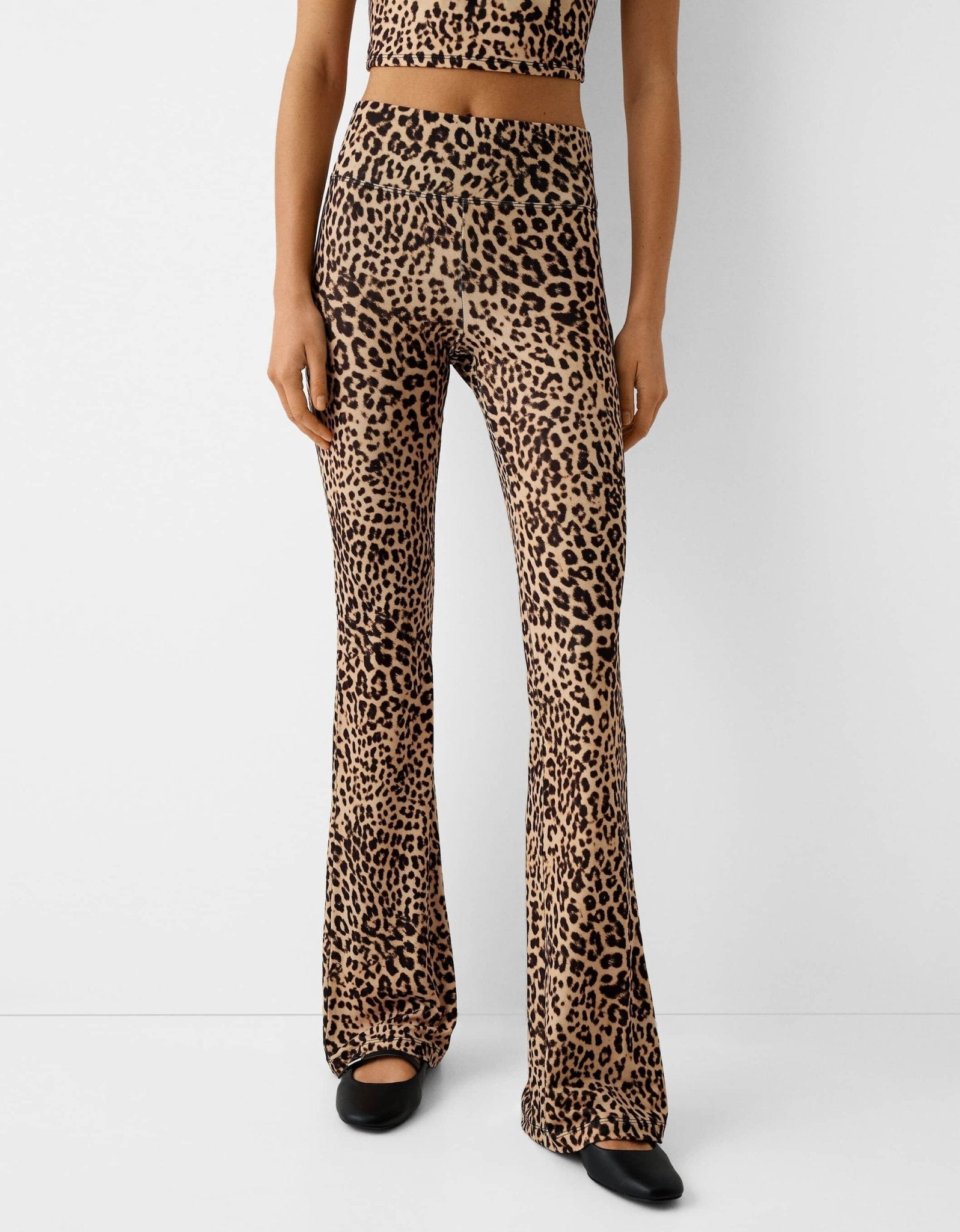 Bershka flared trousers in leopard print - ASOS Sample Sale
