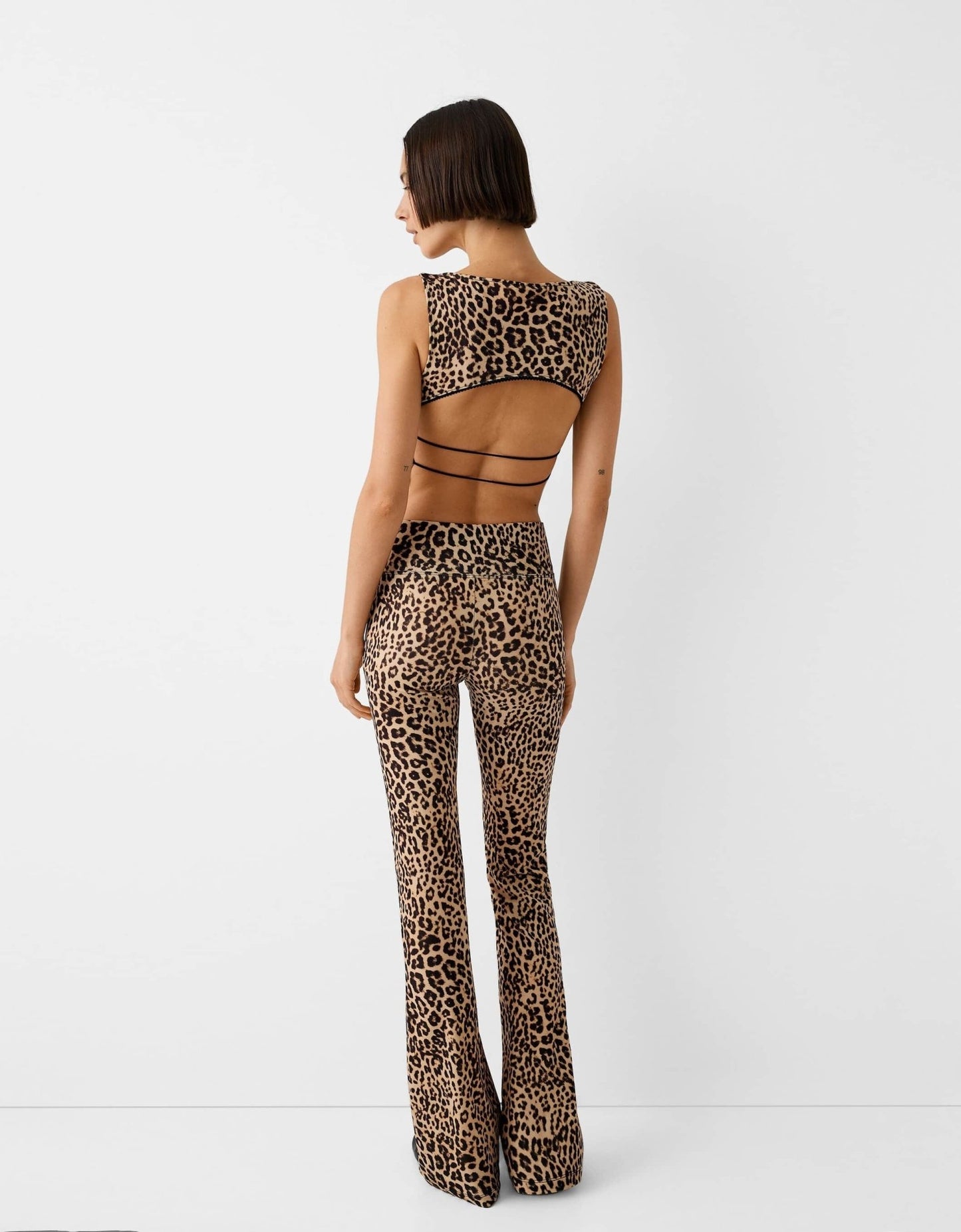 Bershka flared trousers in leopard print - ASOS Sample Sale