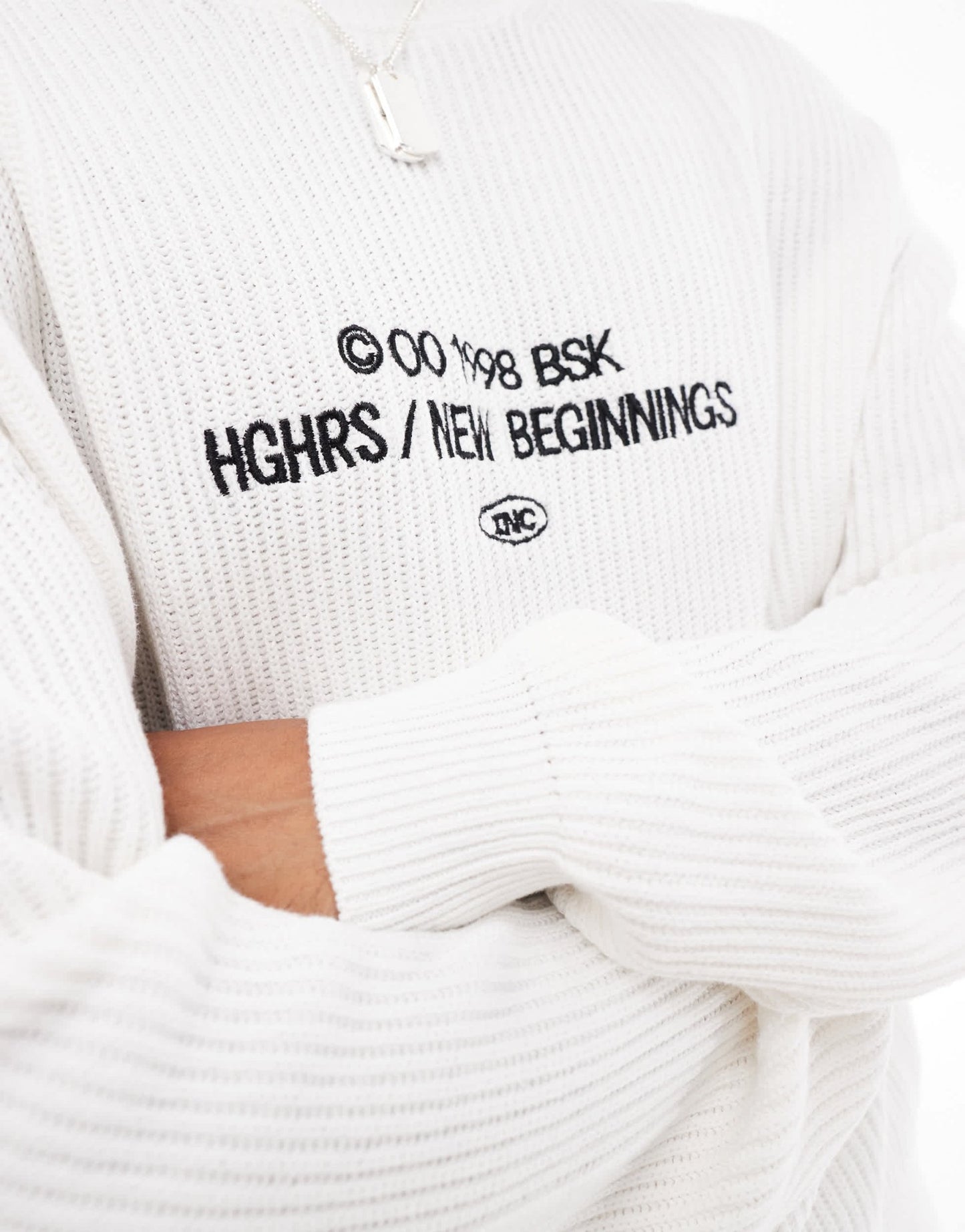 Bershka HGHRS sweatshirt in white - ASOS Sample Sale