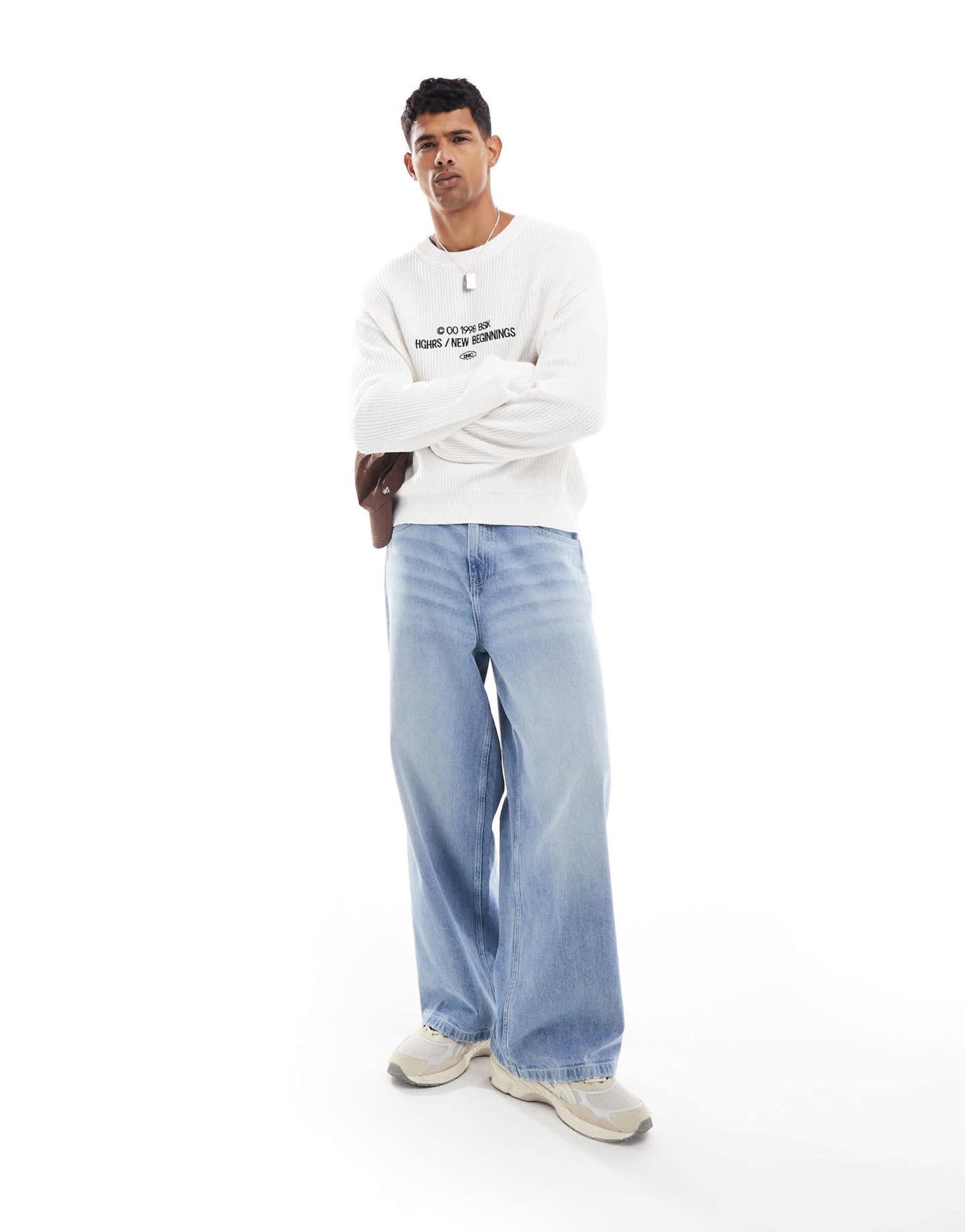 Bershka HGHRS sweatshirt in white - ASOS Sample Sale