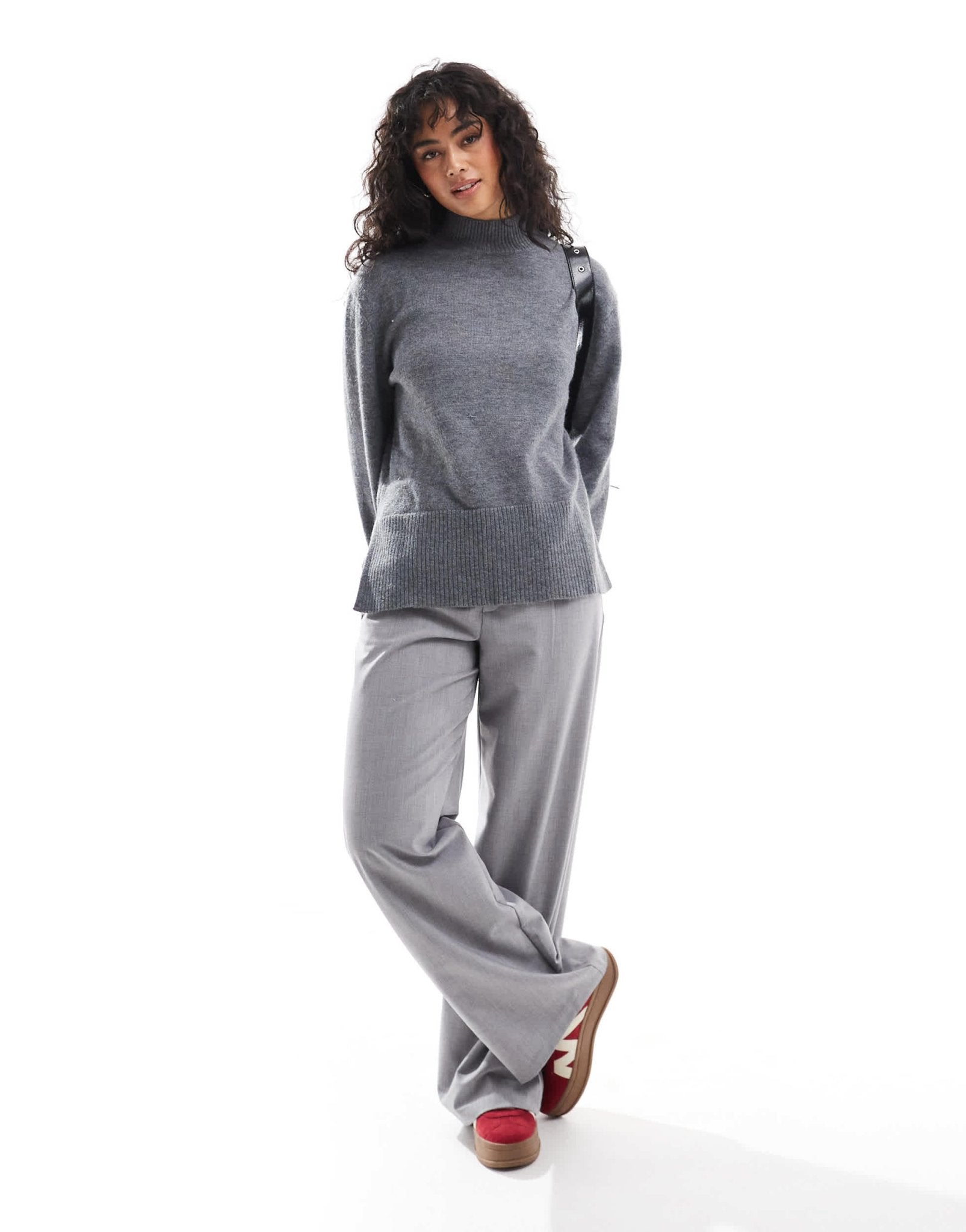 Bershka high neck jumper in grey - ASOS Sample Sale