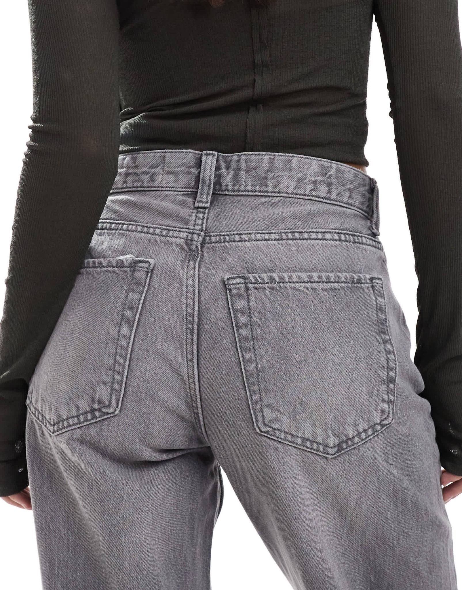 Bershka high waisted 90s wide leg jeans in washed grey - ASOS Sample Sale