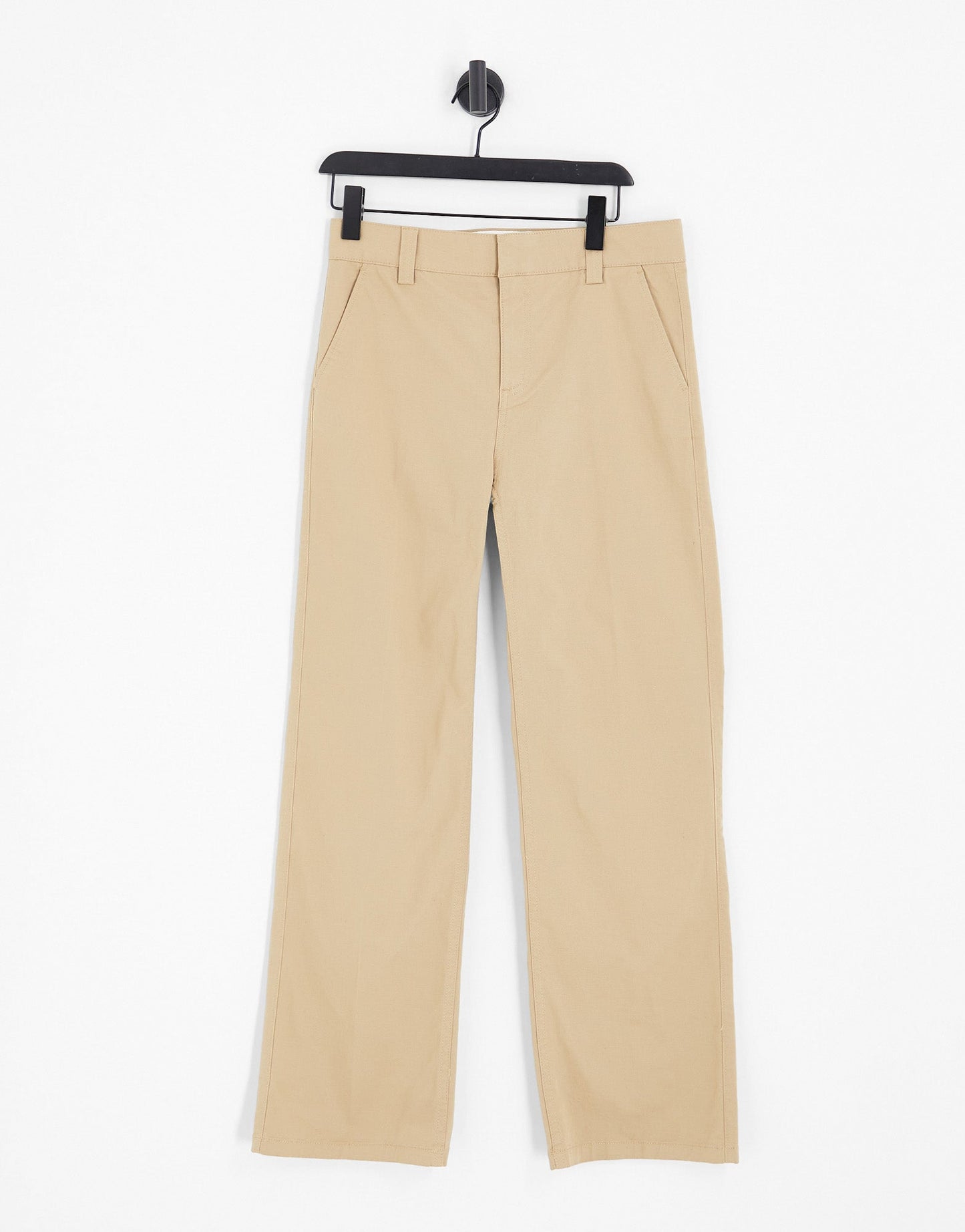 Bershka high waisted straight leg trousers in sand - ASOS Sample Sale