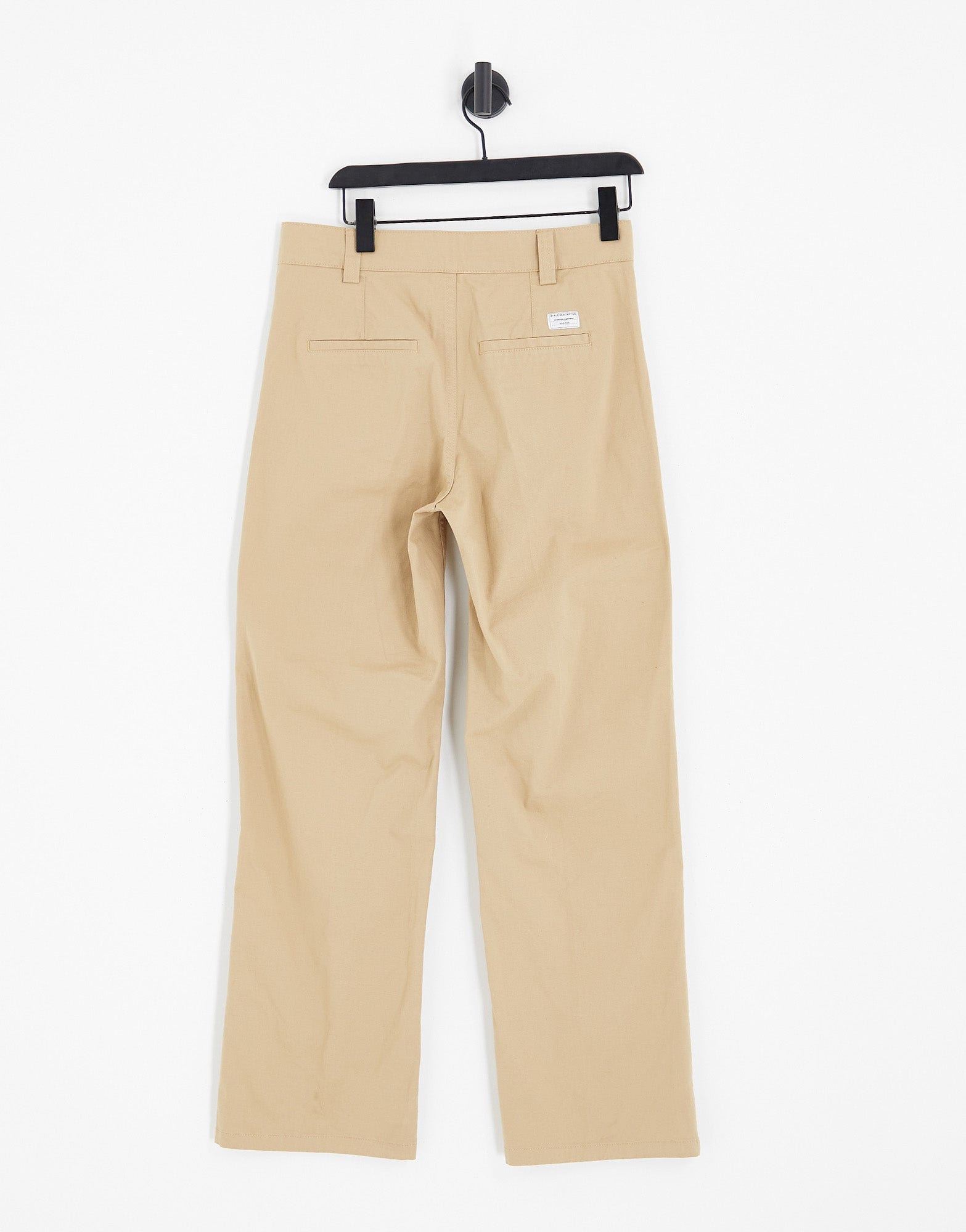 Bershka high waisted straight leg trousers in sand - ASOS Sample Sale