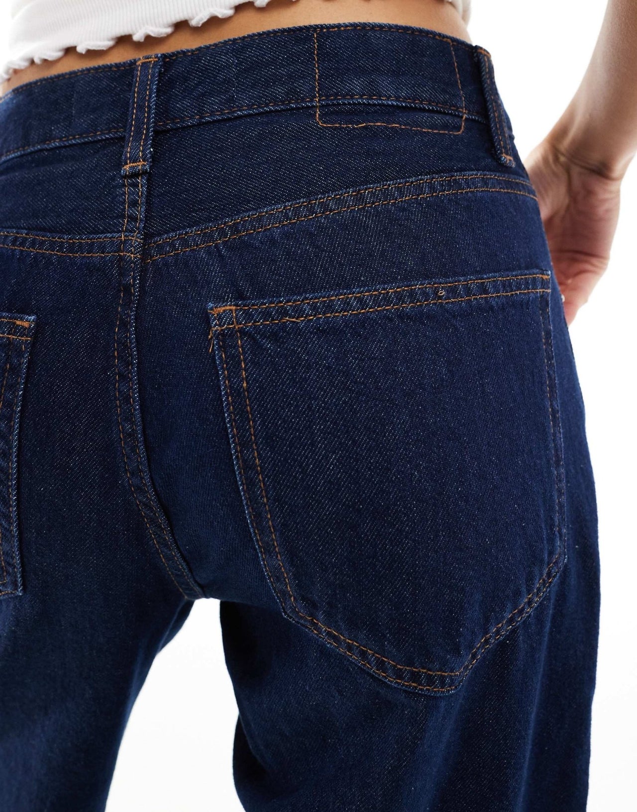 Bershka high waisted wide leg jeans in authentic indigo wash - ASOS Sample Sale