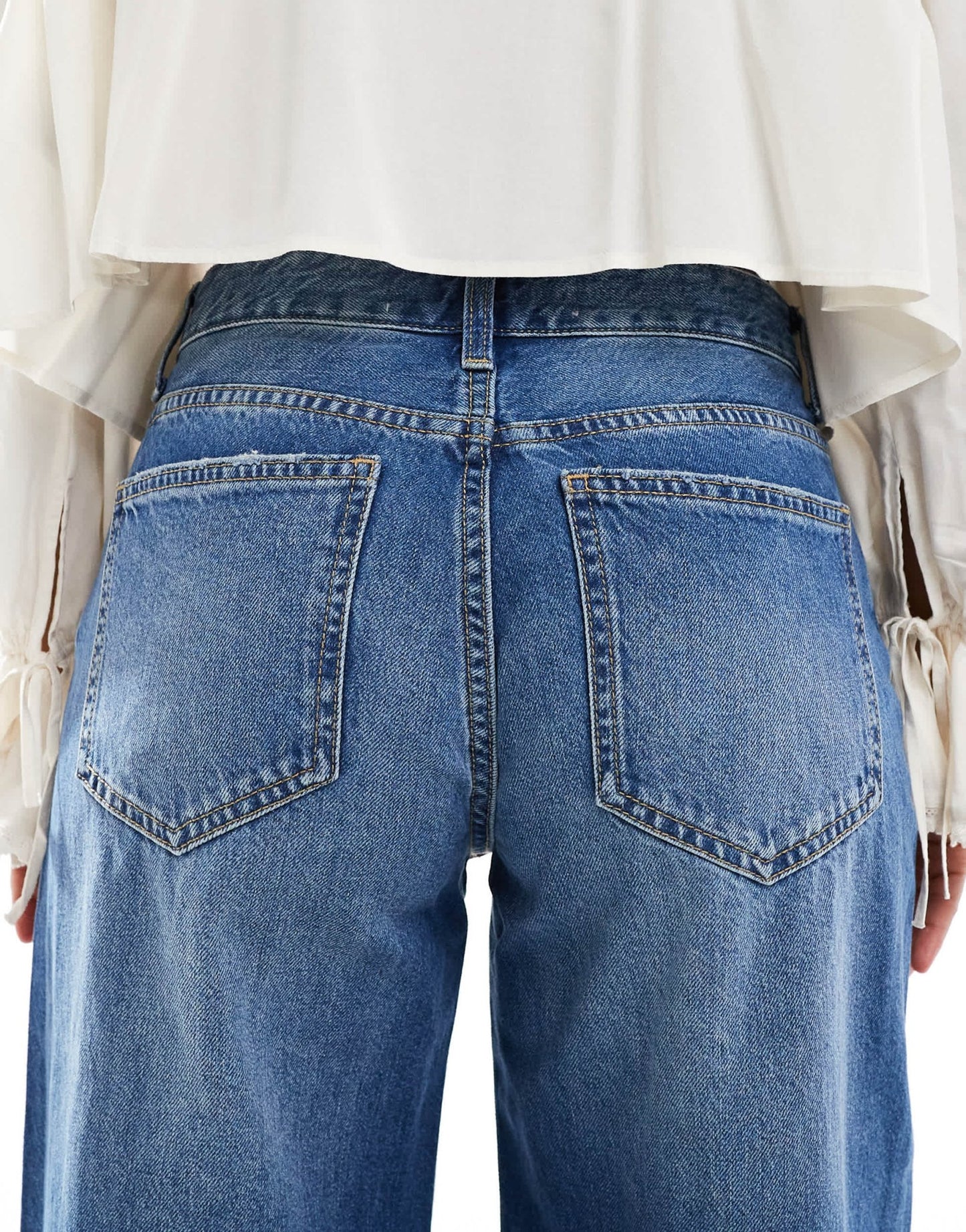 Bershka high waisted wide leg jeans in indigo wash - ASOS Sample Sale