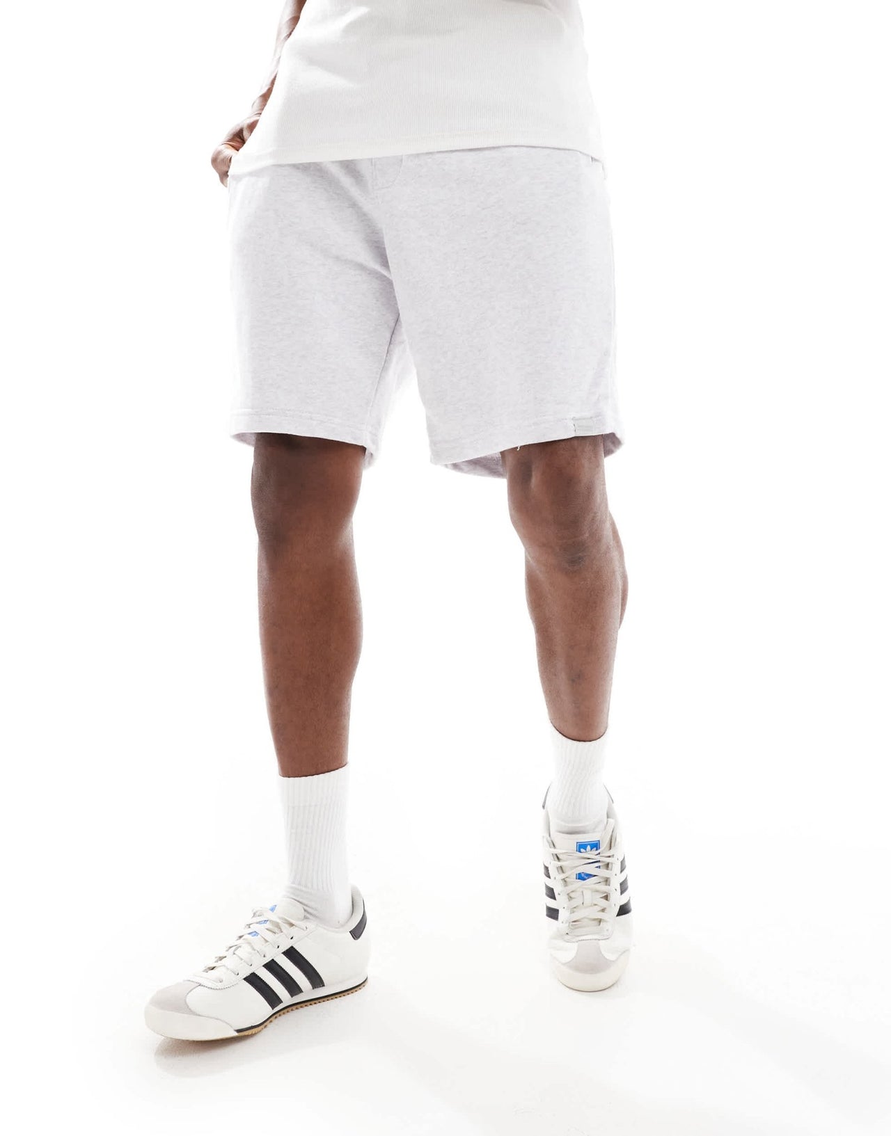 Bershka jersey short in grey marl - ASOS Sample Sale