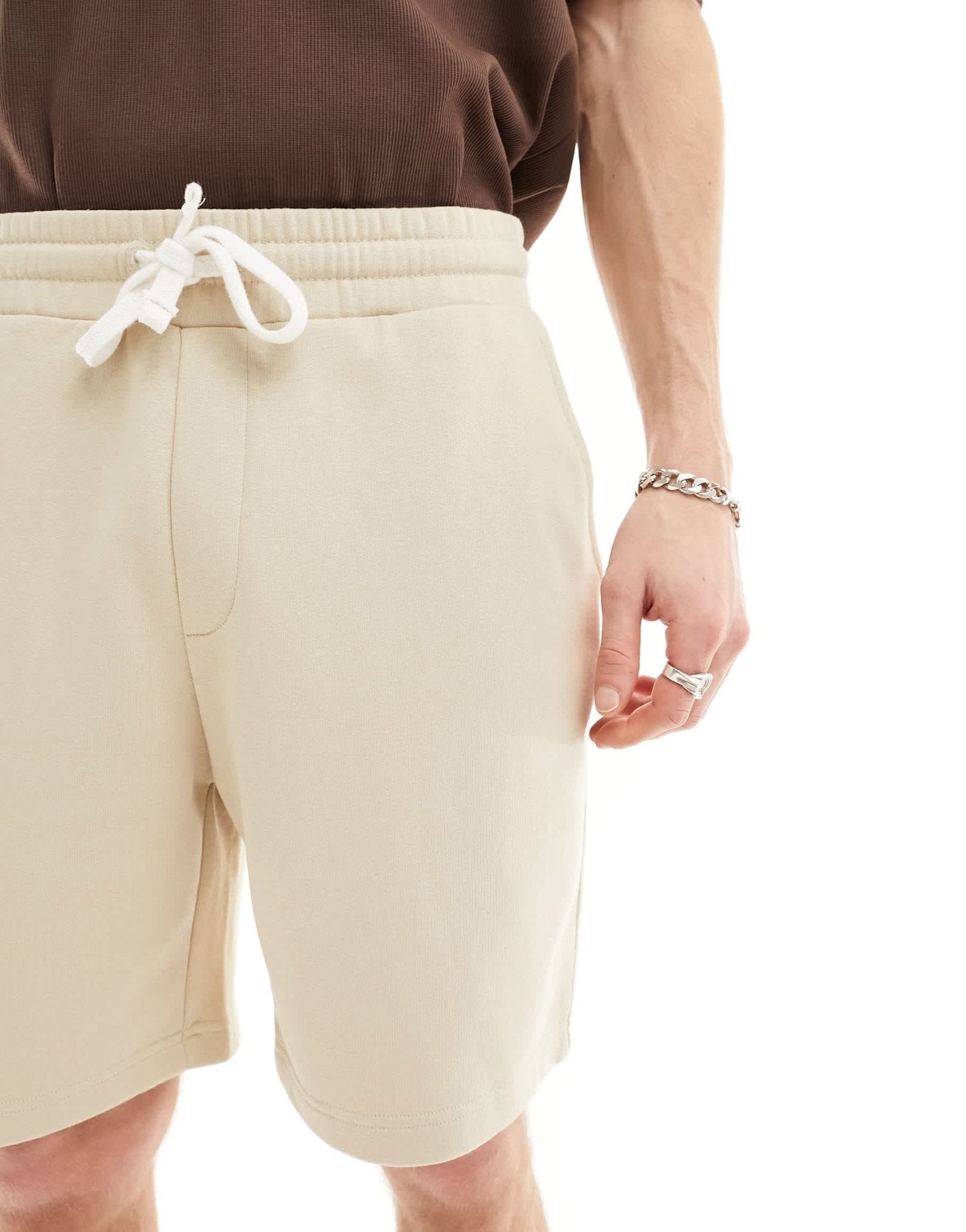 Bershka jersey short in stone - ASOS Sample Sale