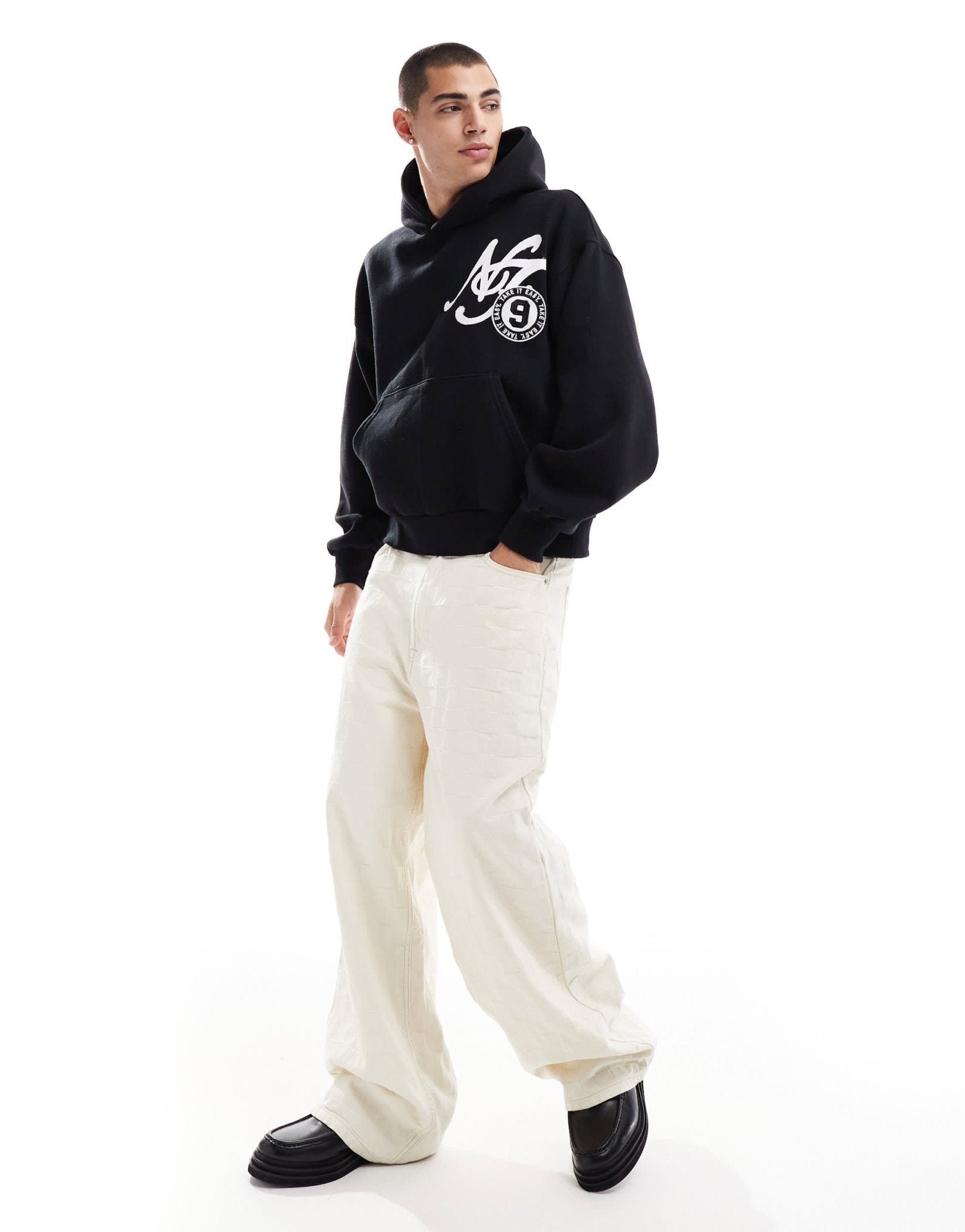 Bershka LA back printed hoodie in black - ASOS Sample Sale