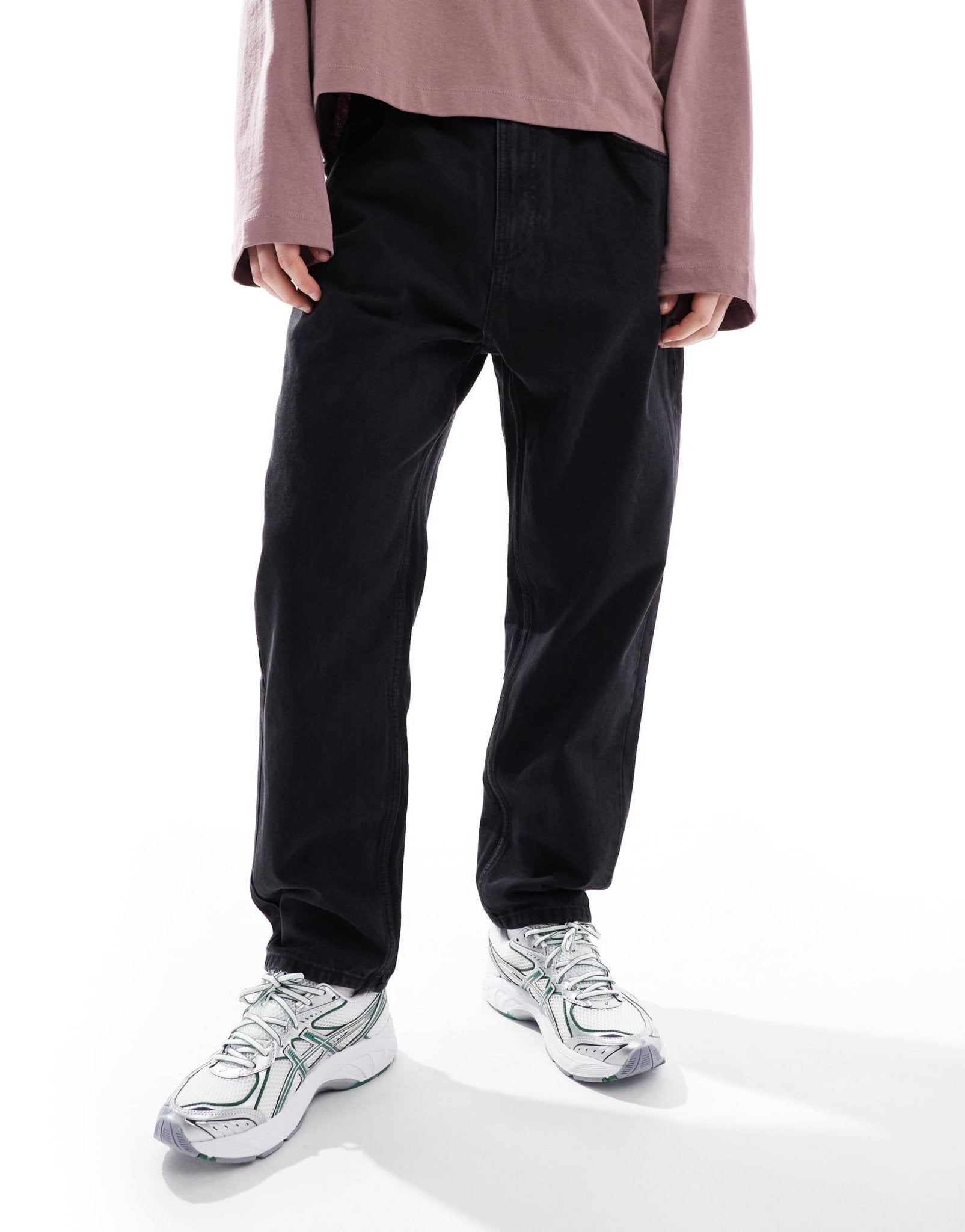 Bershka loose fit jeans in black - ASOS Sample Sale