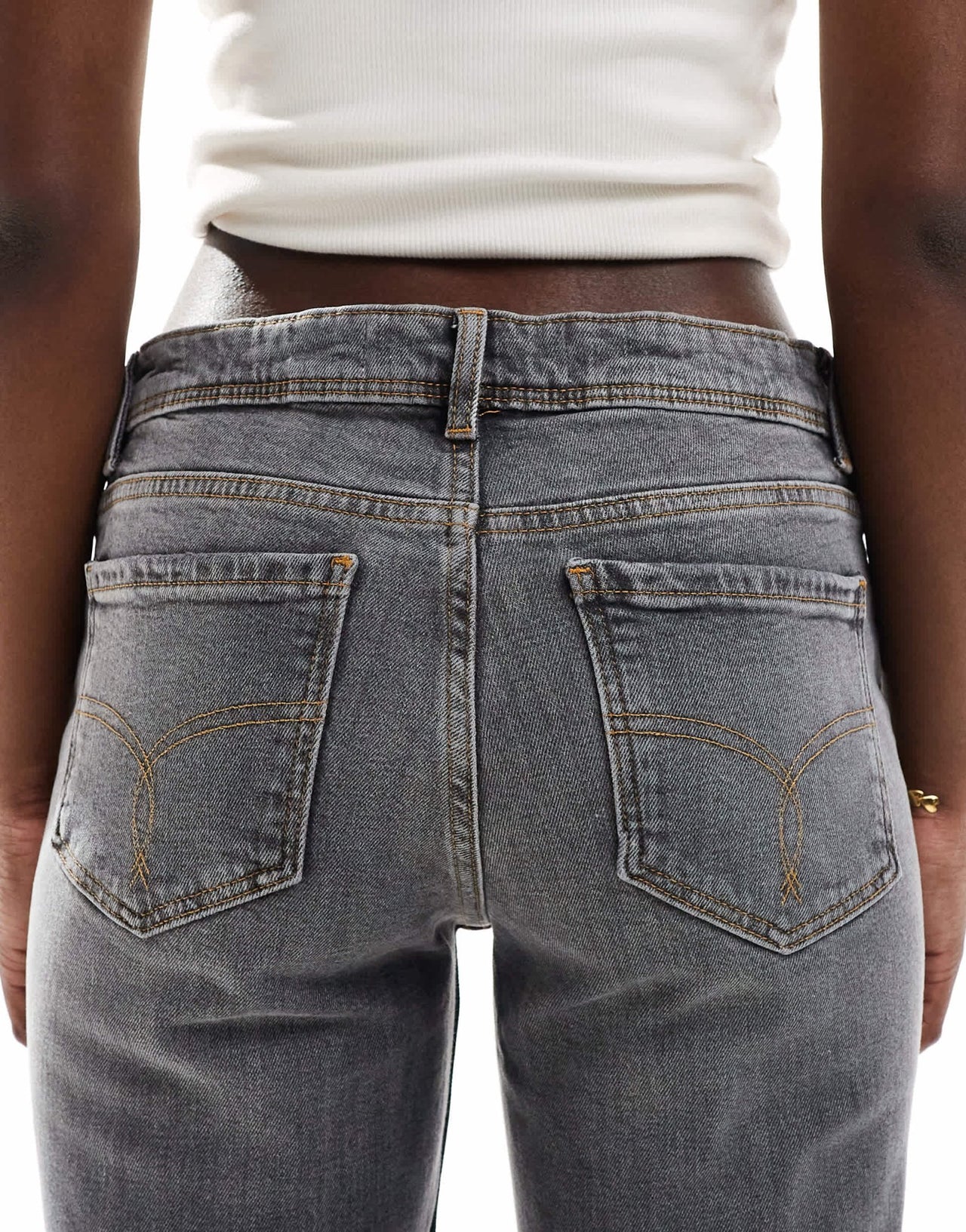 Bershka low rise flared jeans in washed grey - ASOS Sample Sale