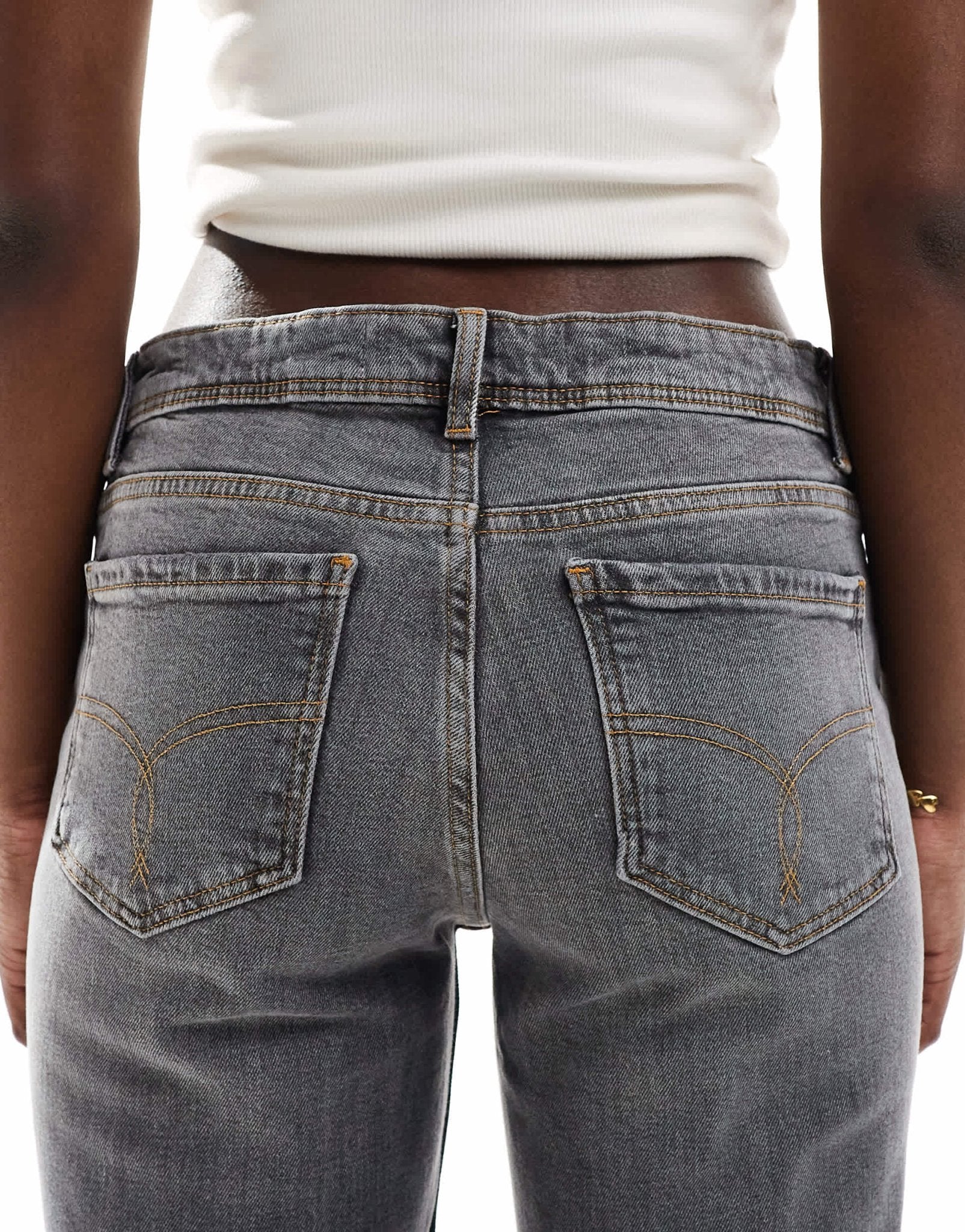 Bershka low rise flared jeans in washed grey - ASOS Sample Sale