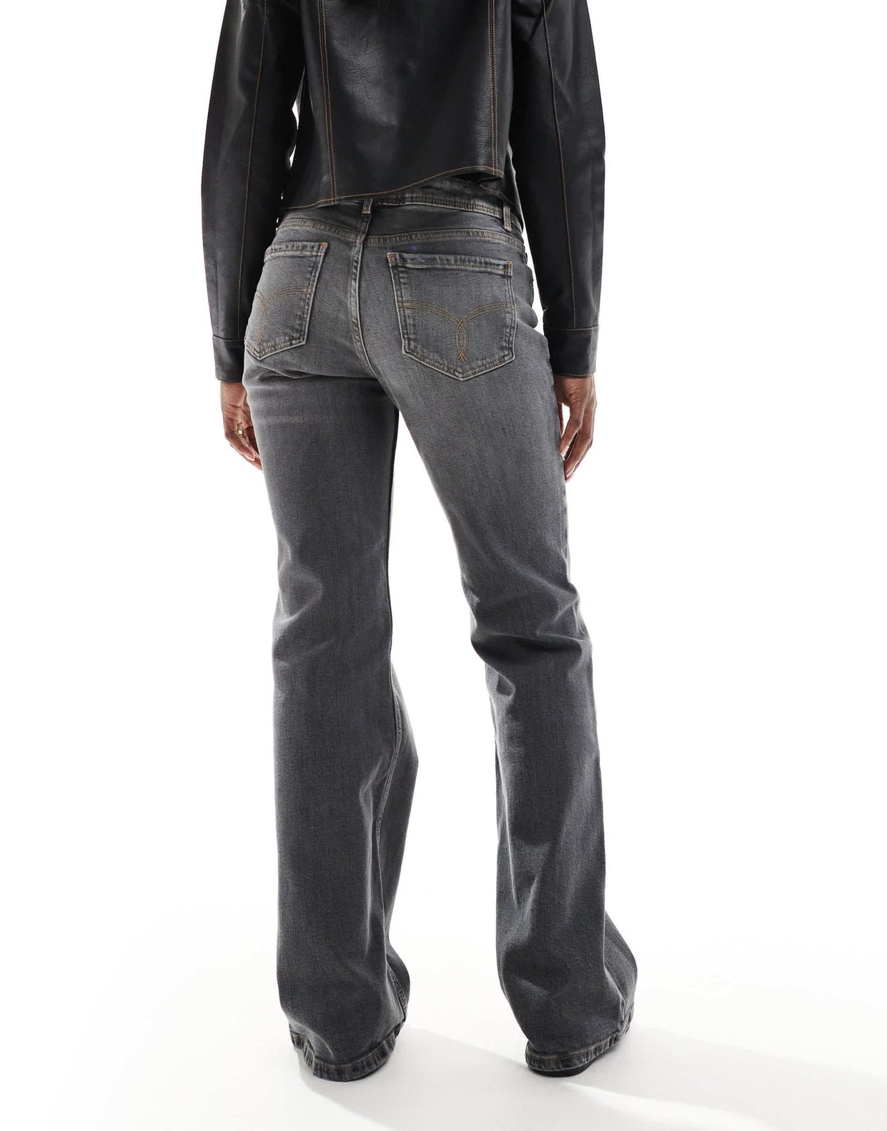 Bershka low rise flared jeans in washed grey - ASOS Sample Sale